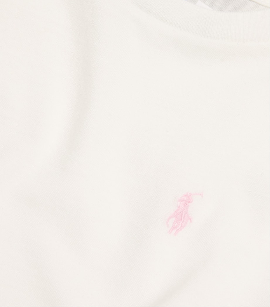 Cotton Polo Pony T-Shirt (2-7 Years) WHITE W HINT OF PINK Image 3