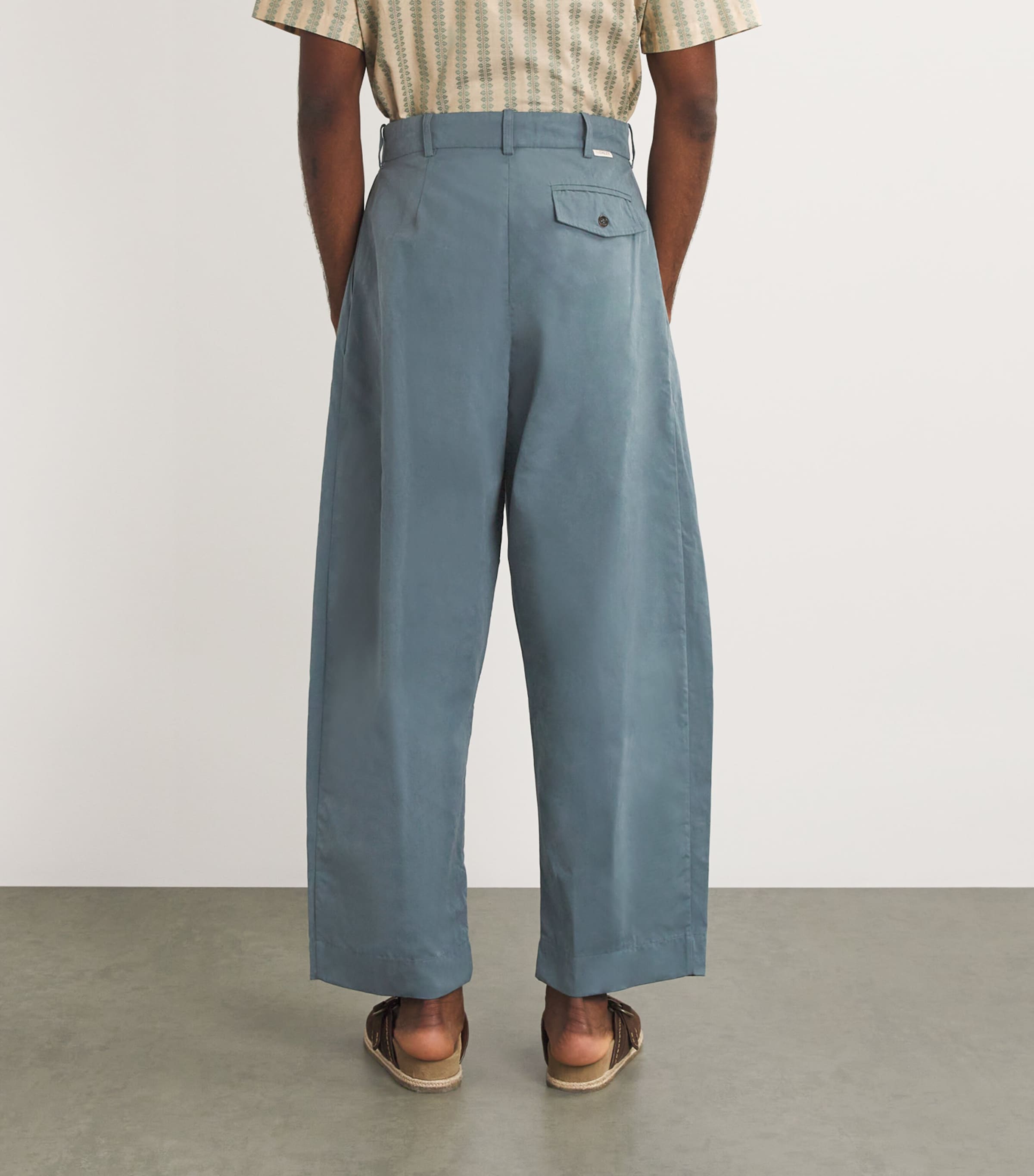 S.S.DALEY Mens Morris Chore Wide-Leg Trousers Dusty Blue Image 4