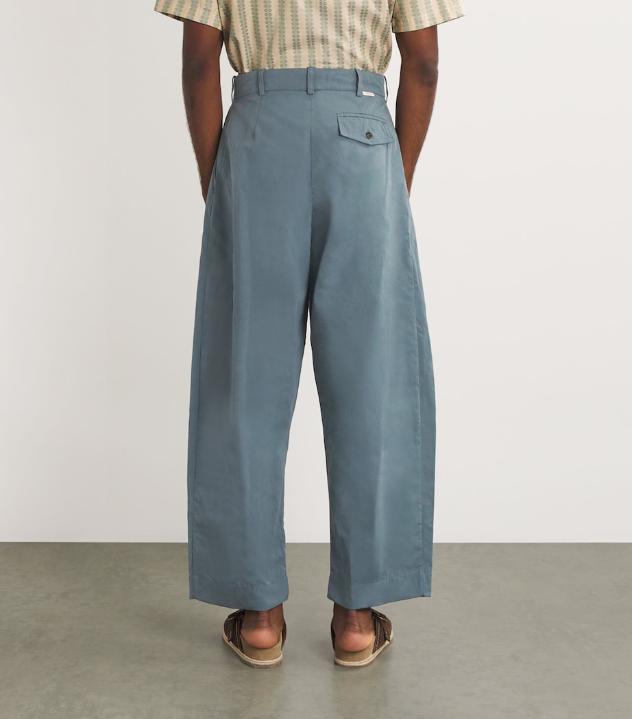 S.S.DALEY Mens Morris Chore Wide-Leg Trousers Dusty Blue Image 4