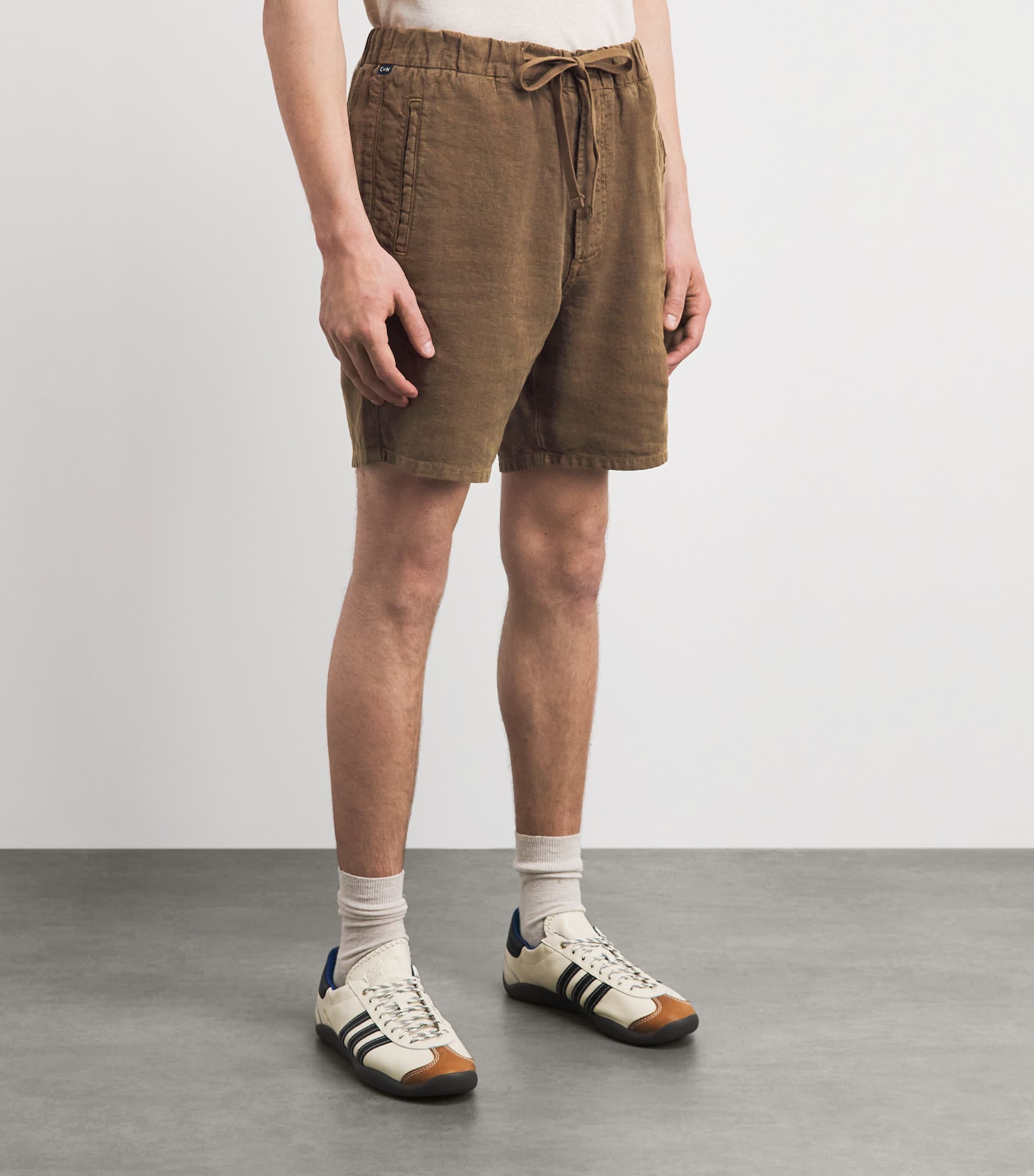 Citizens of Humanity Mens Linen Drawstring Shorts Kelp Image 4