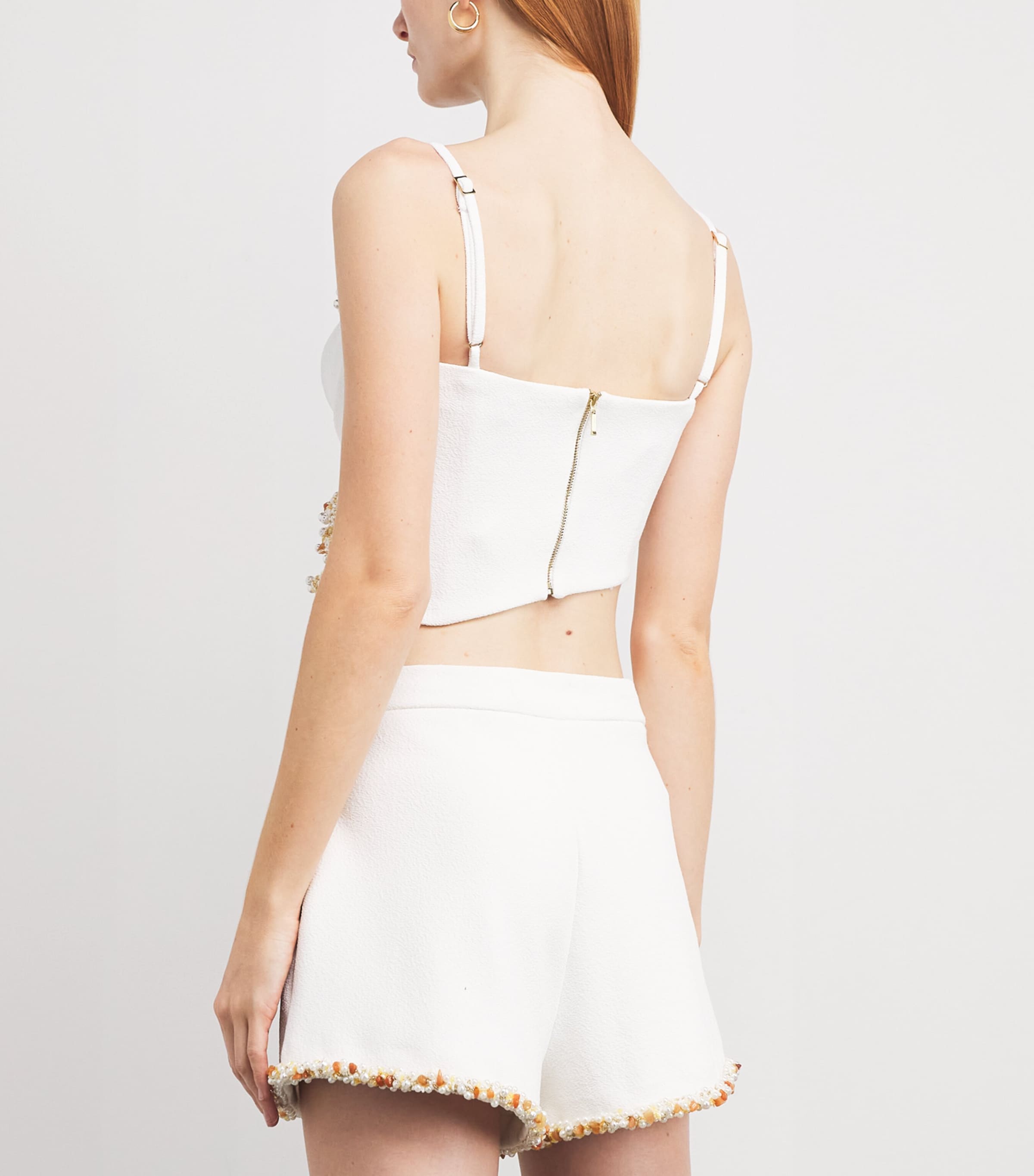 Embroidered Jade Crop Top OFF WHITE Image 4