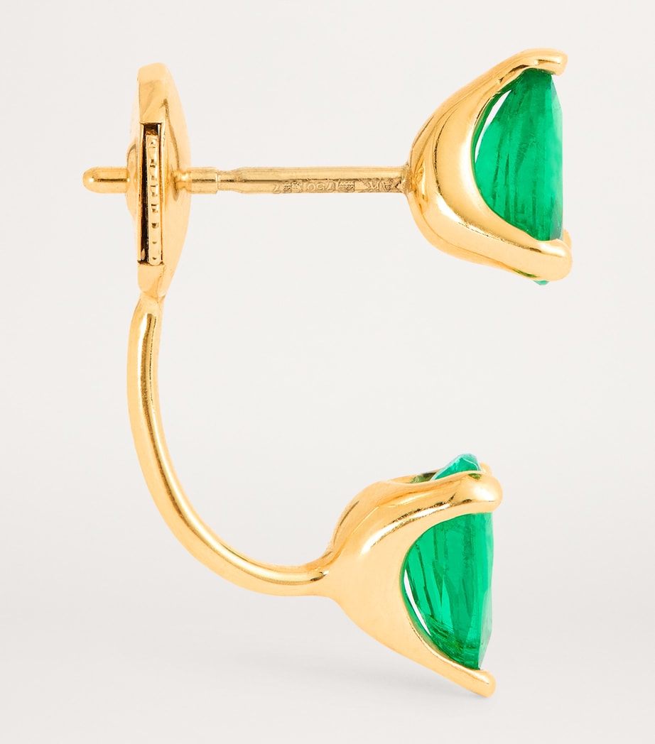 Yellow Gold and Emerald Orbit Single Earring YELLOW GOLD Image 4