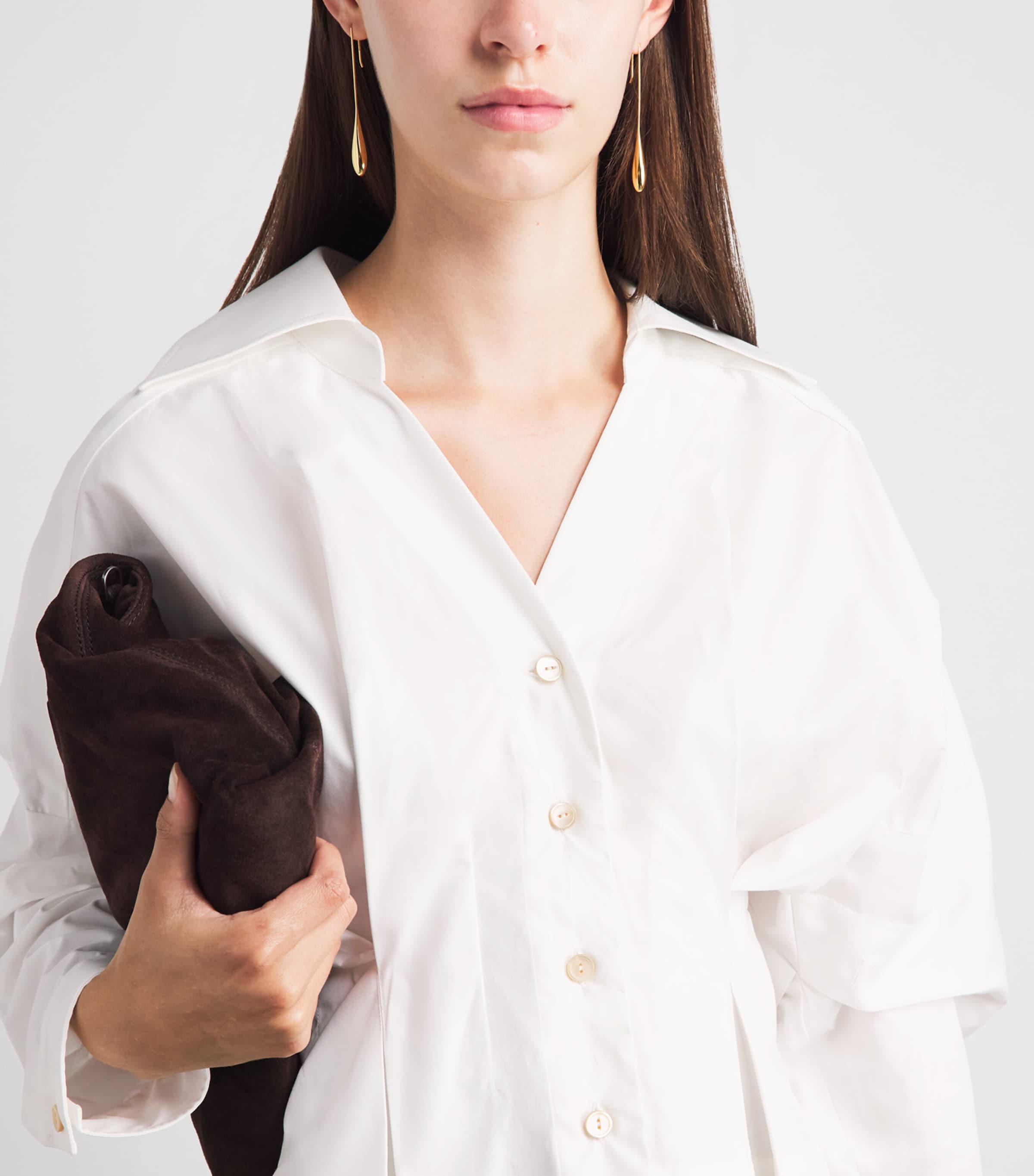 Palmer//Harding Womens Cotton Honesty Opens Shirt Wht Whte Cttn Poplin Image 3
