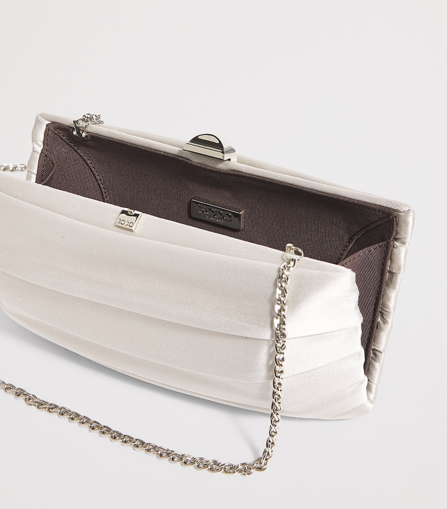 Satin Plissé Clutch Bag 0092 GREY Image 4