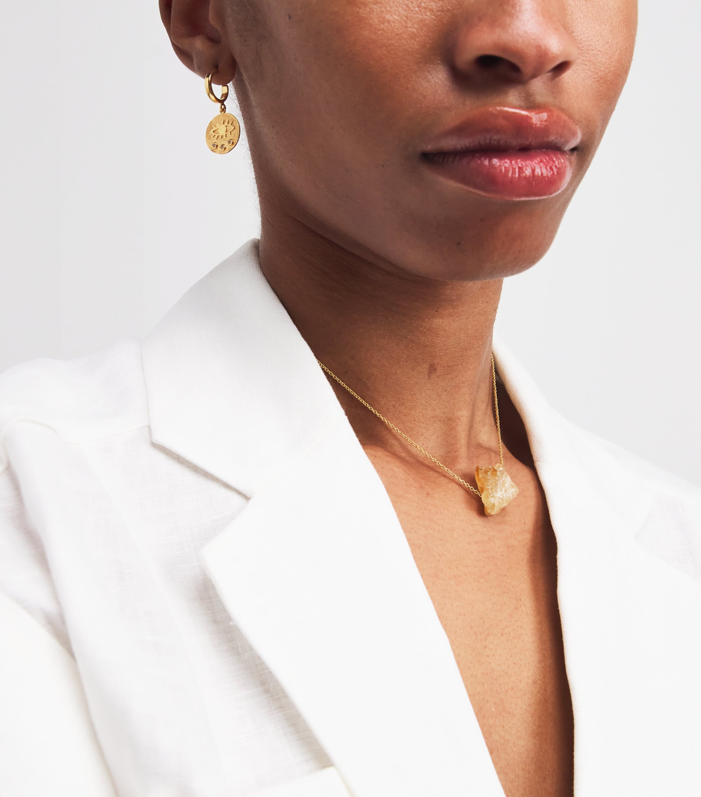Hermina Athens Gold-Plated and Citrine Lukumaki Necklace Gold Image 2