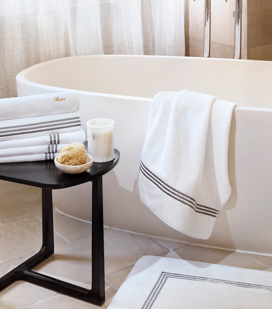 Tre Righe Face Cloth (30cm x 30cm) WHT/CHARCOAL Image 3