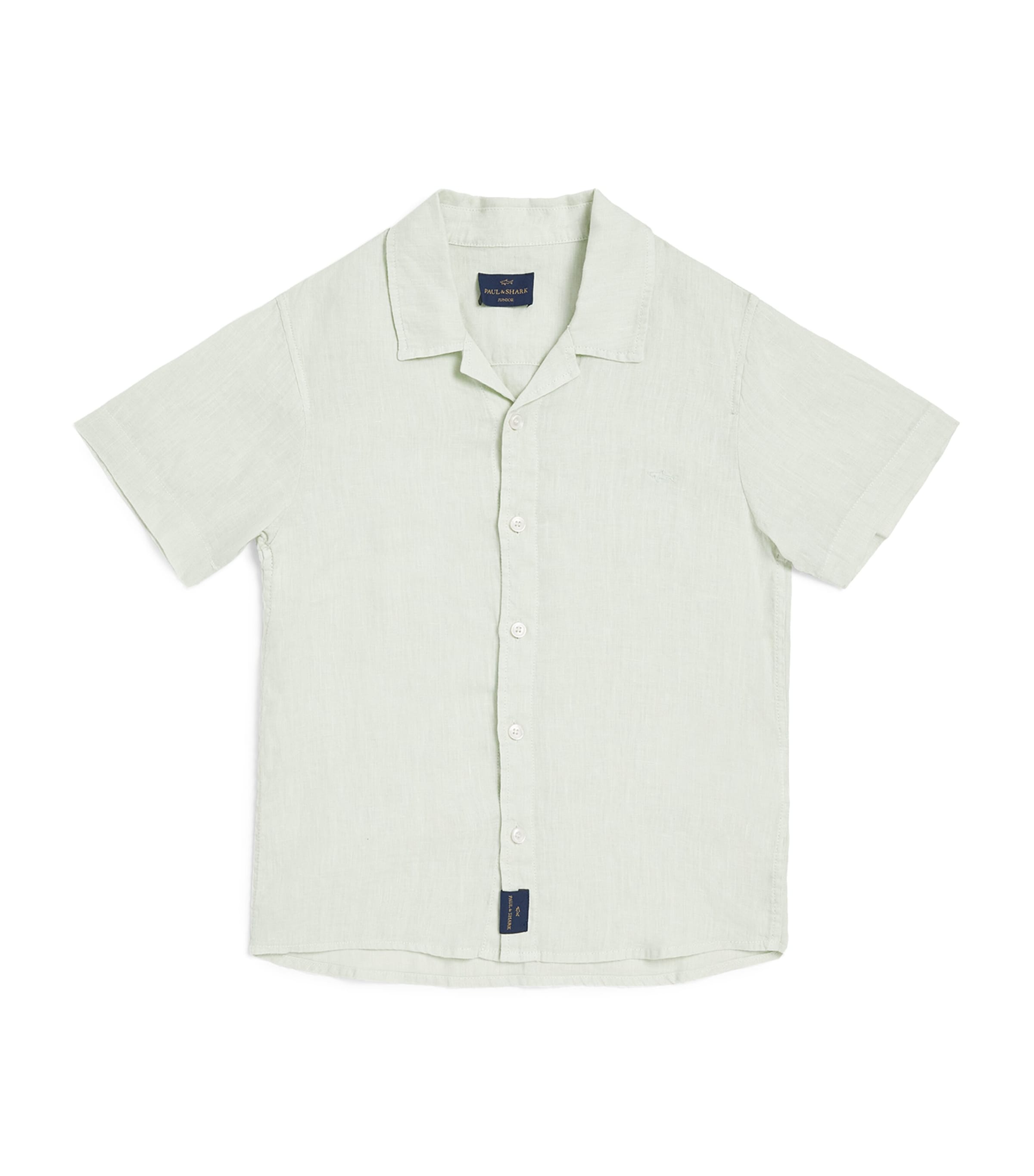 Paul & Shark Linen Logo Shirt (8-10 Years) Sea Foam Green Image 1