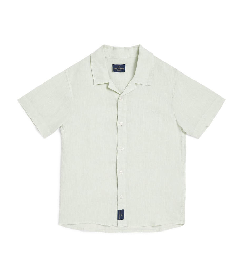 Paul & Shark Linen Logo Shirt (8-10 Years) Sea Foam Green Image 1