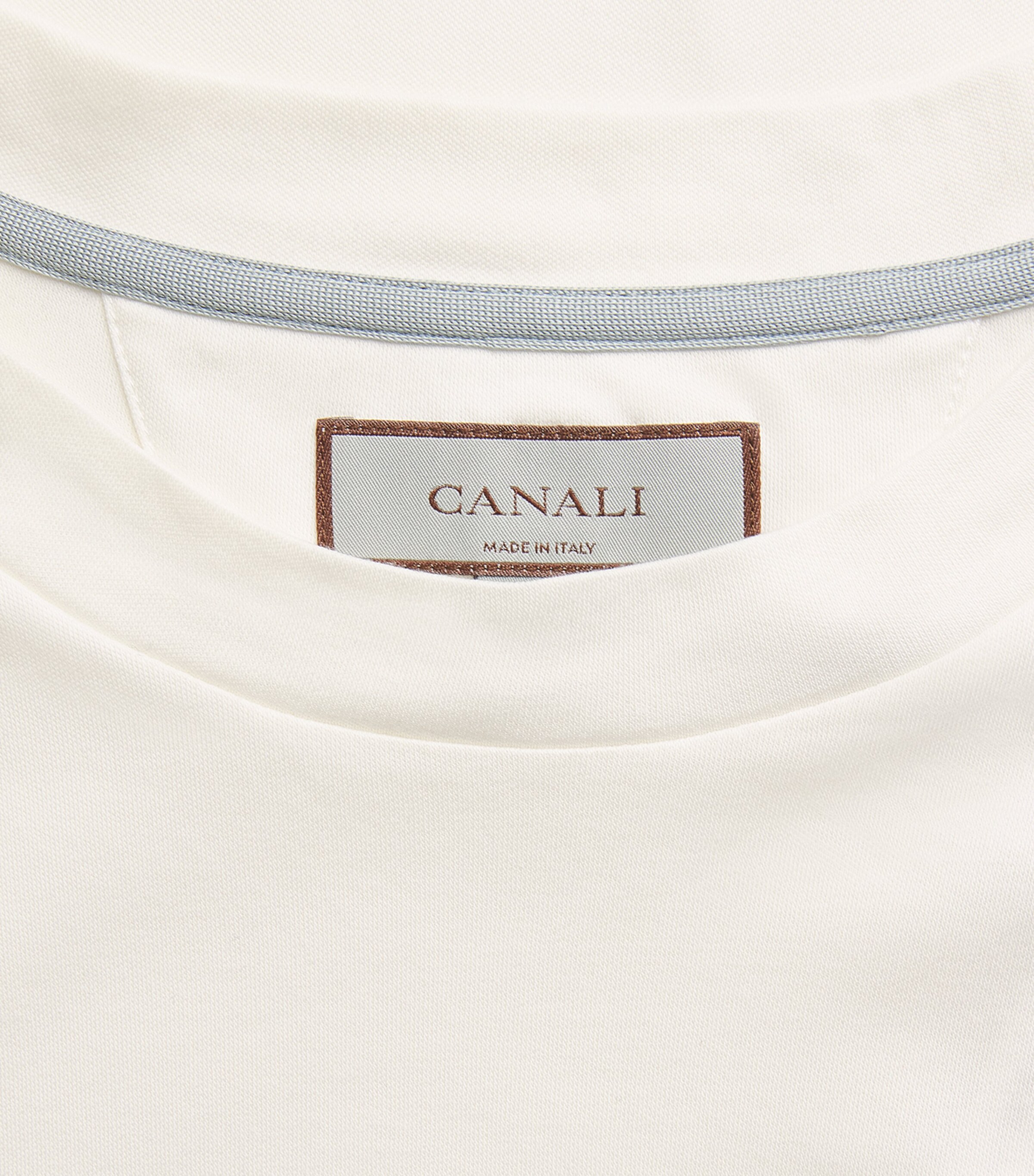 Canali Mens Cotton T-Shirt White Image 6