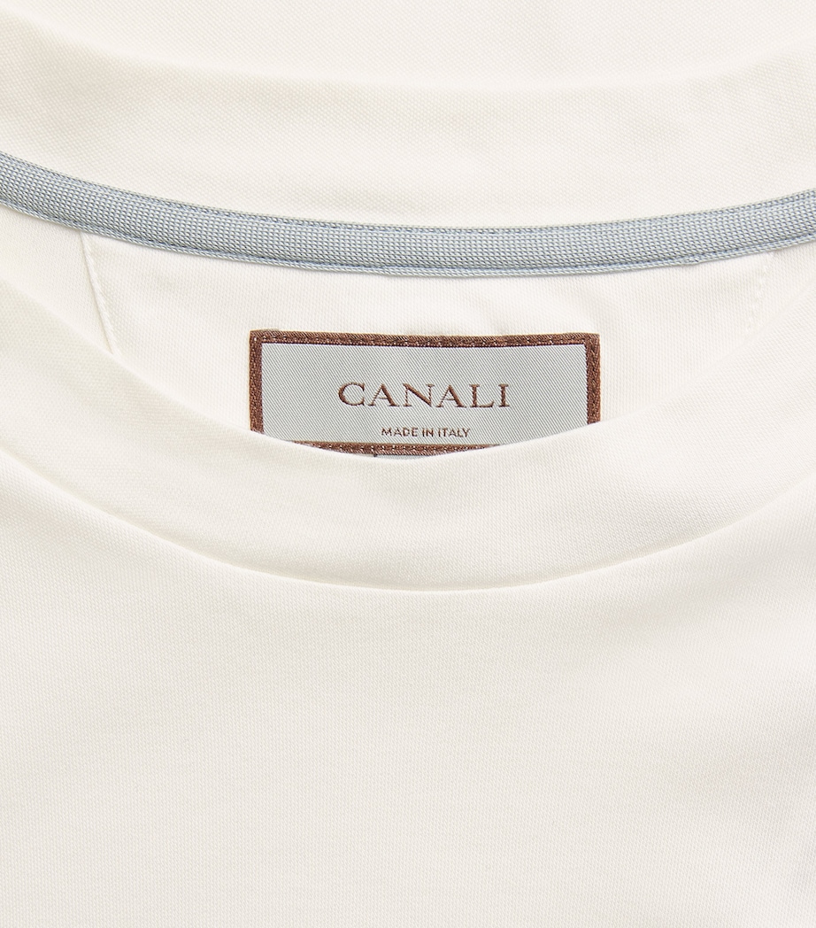 Canali Mens Cotton T-Shirt White Image 6