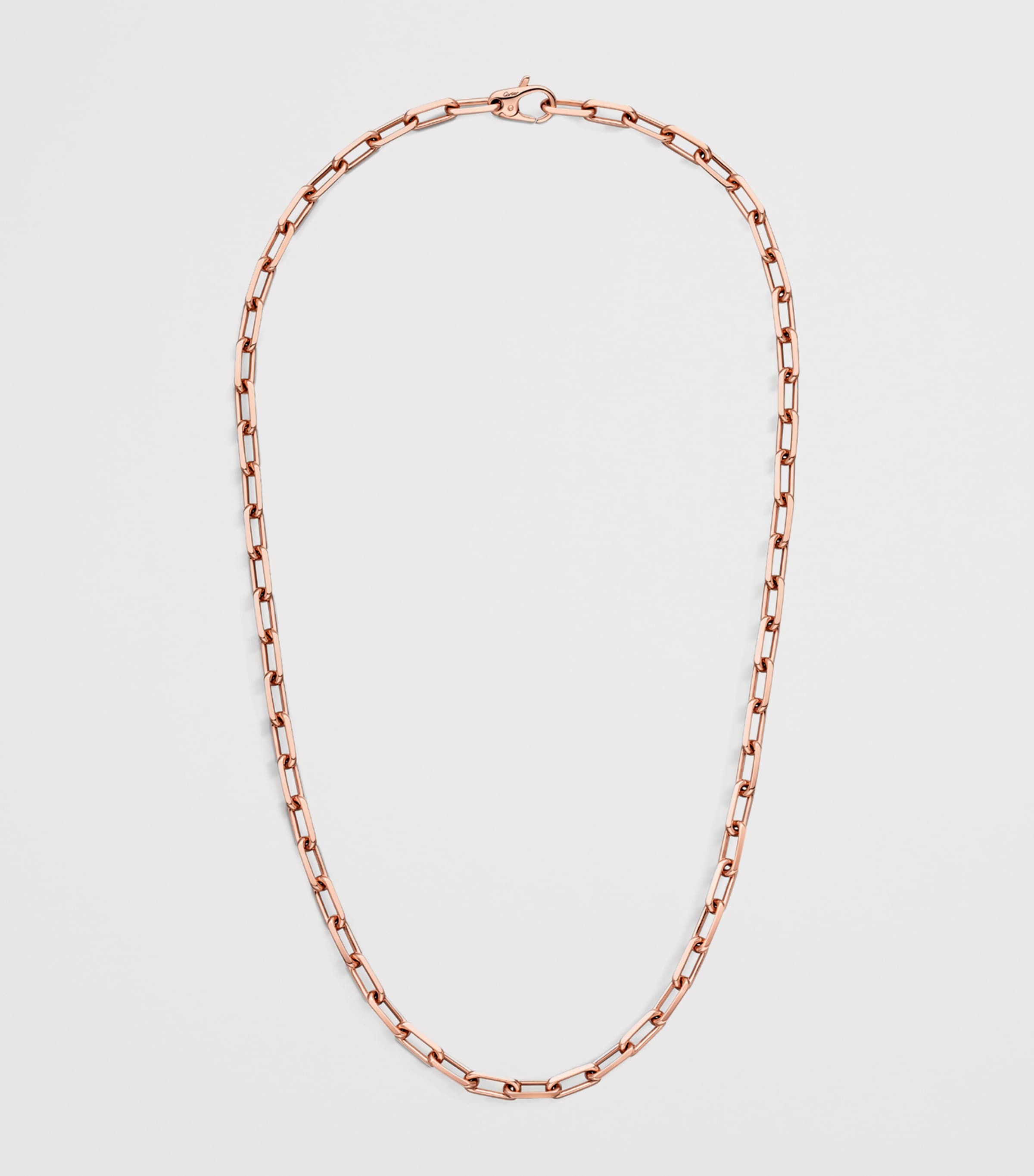 Small Rose Gold Santos de Cartier Chain Necklace ROSE GOLD Image 3