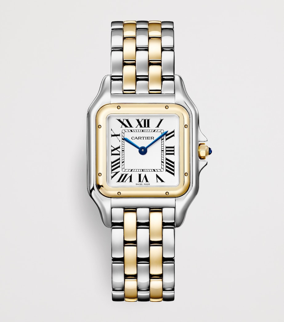 Medium Yellow Gold and Stainless Steel Panthère de Cartier Watch 27mm SILVER Image 3