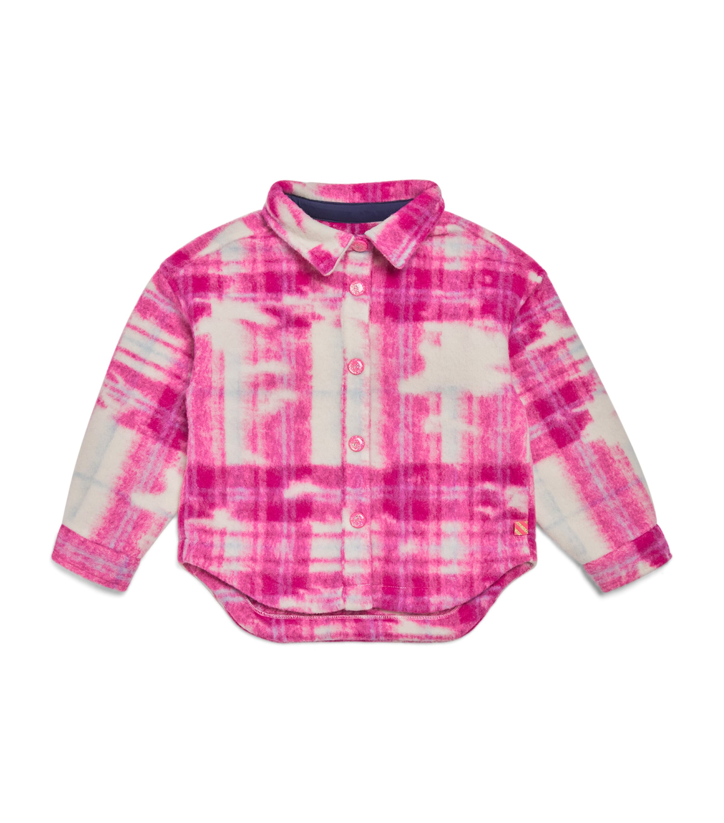 Shop Billieblush Embellished Plaid Overshirt In Pink