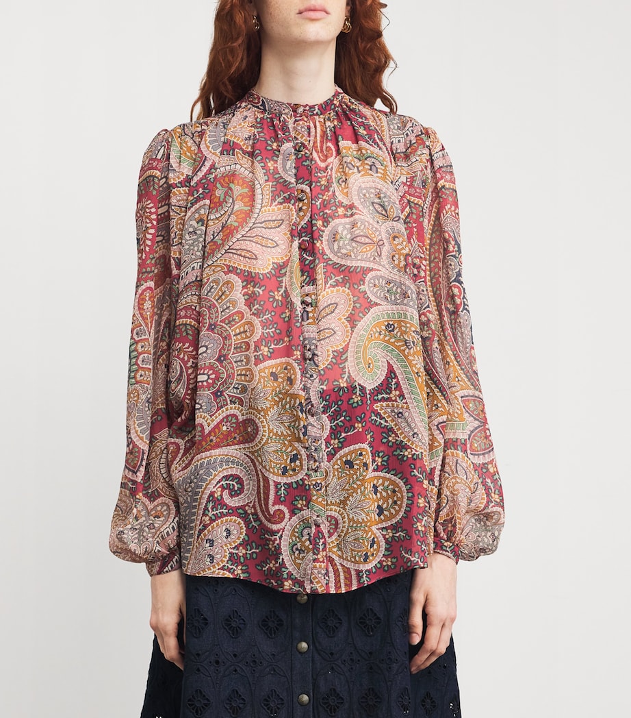 Sheer-Silk Paisley Blouse X0867 Image 3