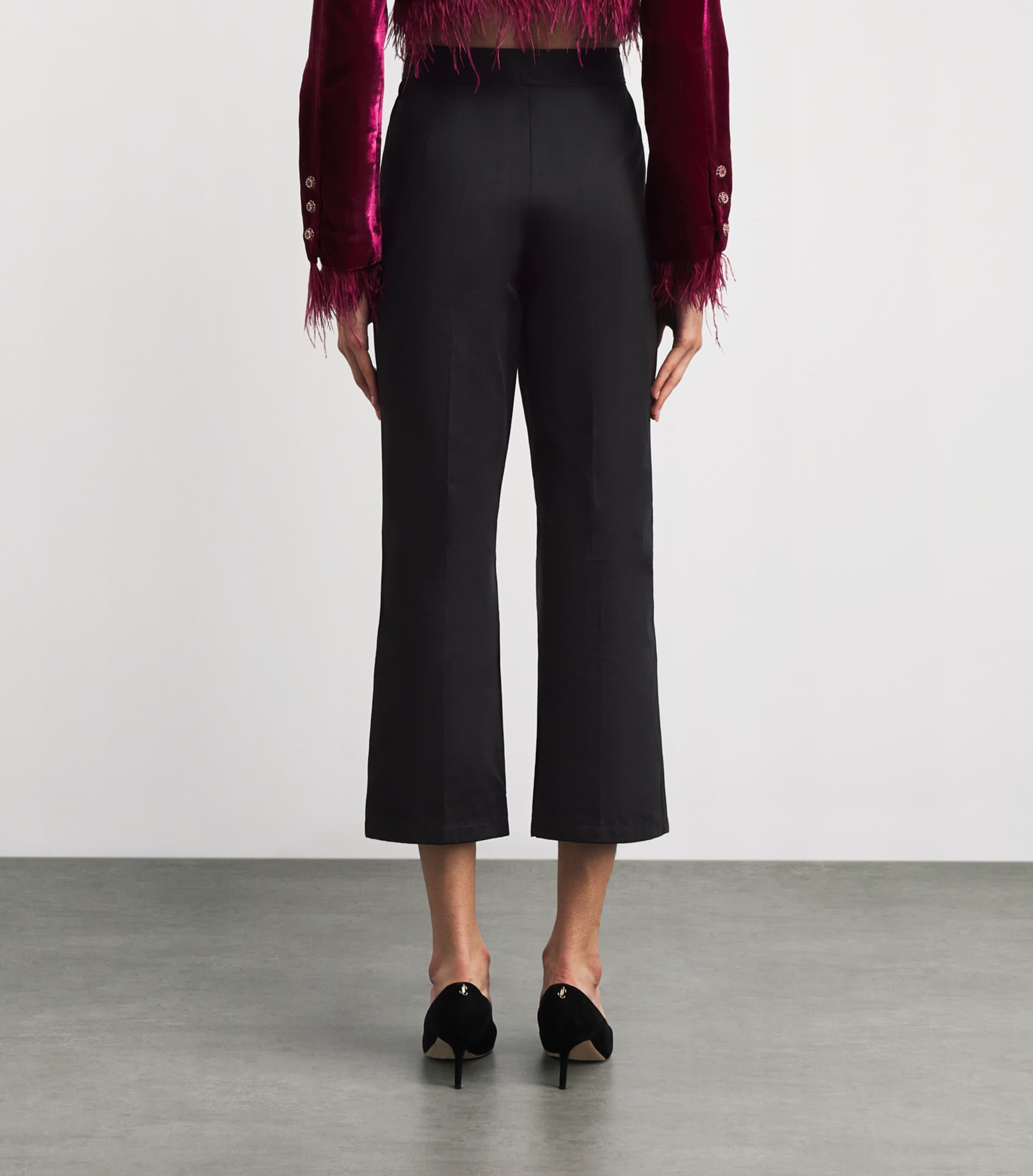 Cotton Twill Straight Trousers 9999 BLACK Image 4