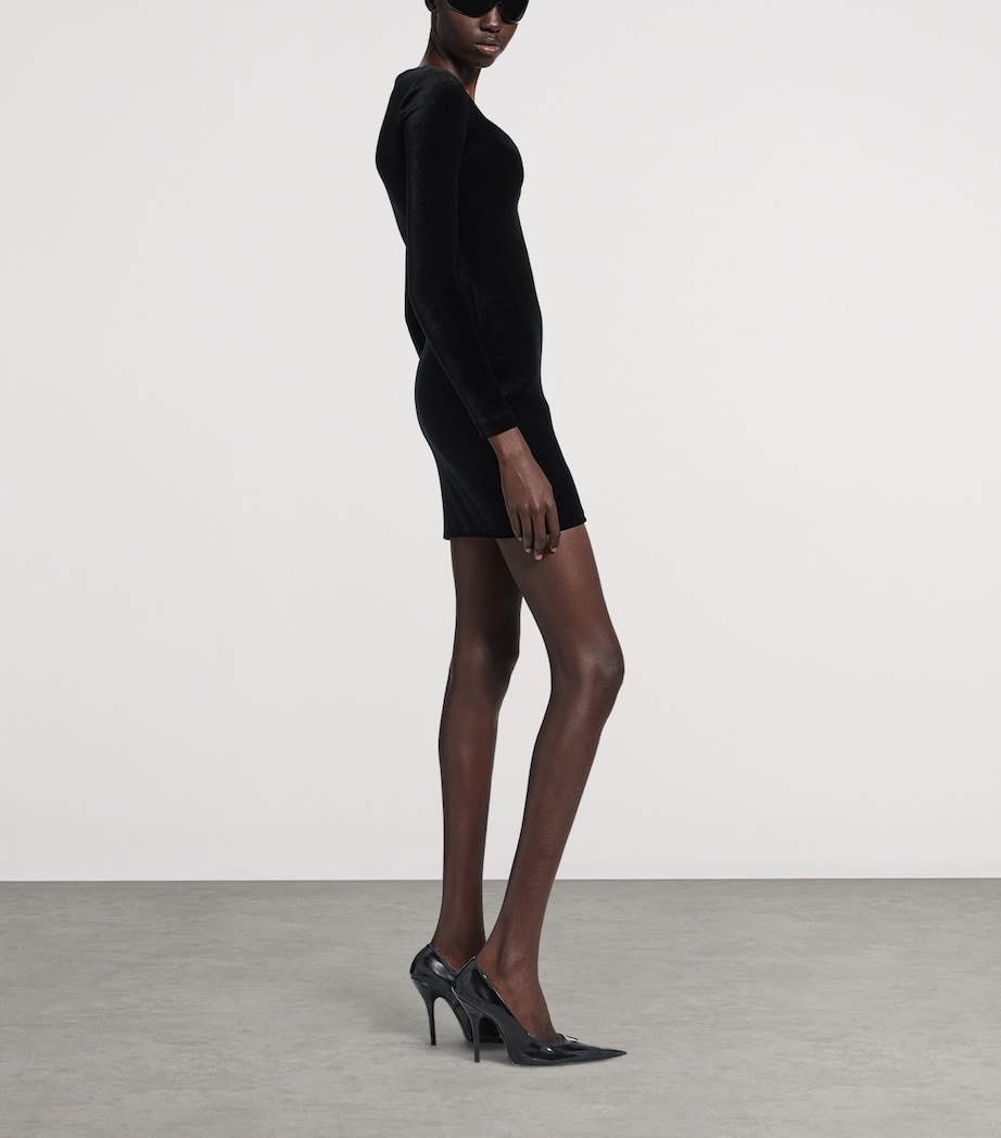 Balenciaga Womens Velvet Mini Dress Image 4