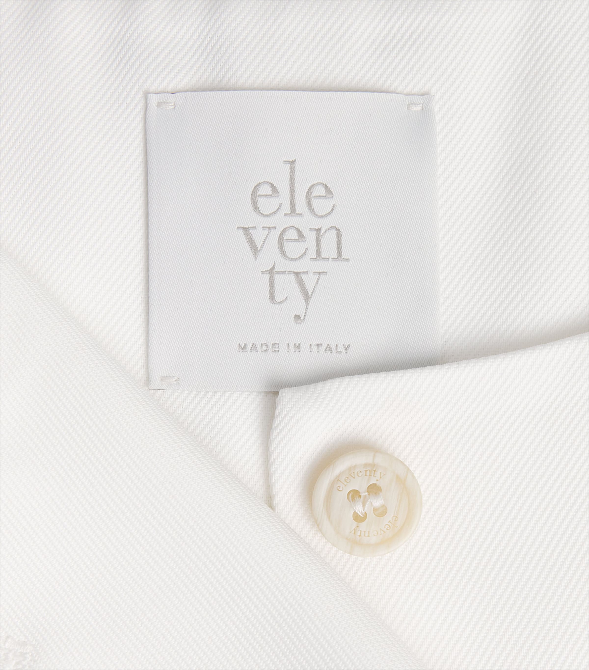 Eleventy Womens Twill Waistcoat Bianco Image 6
