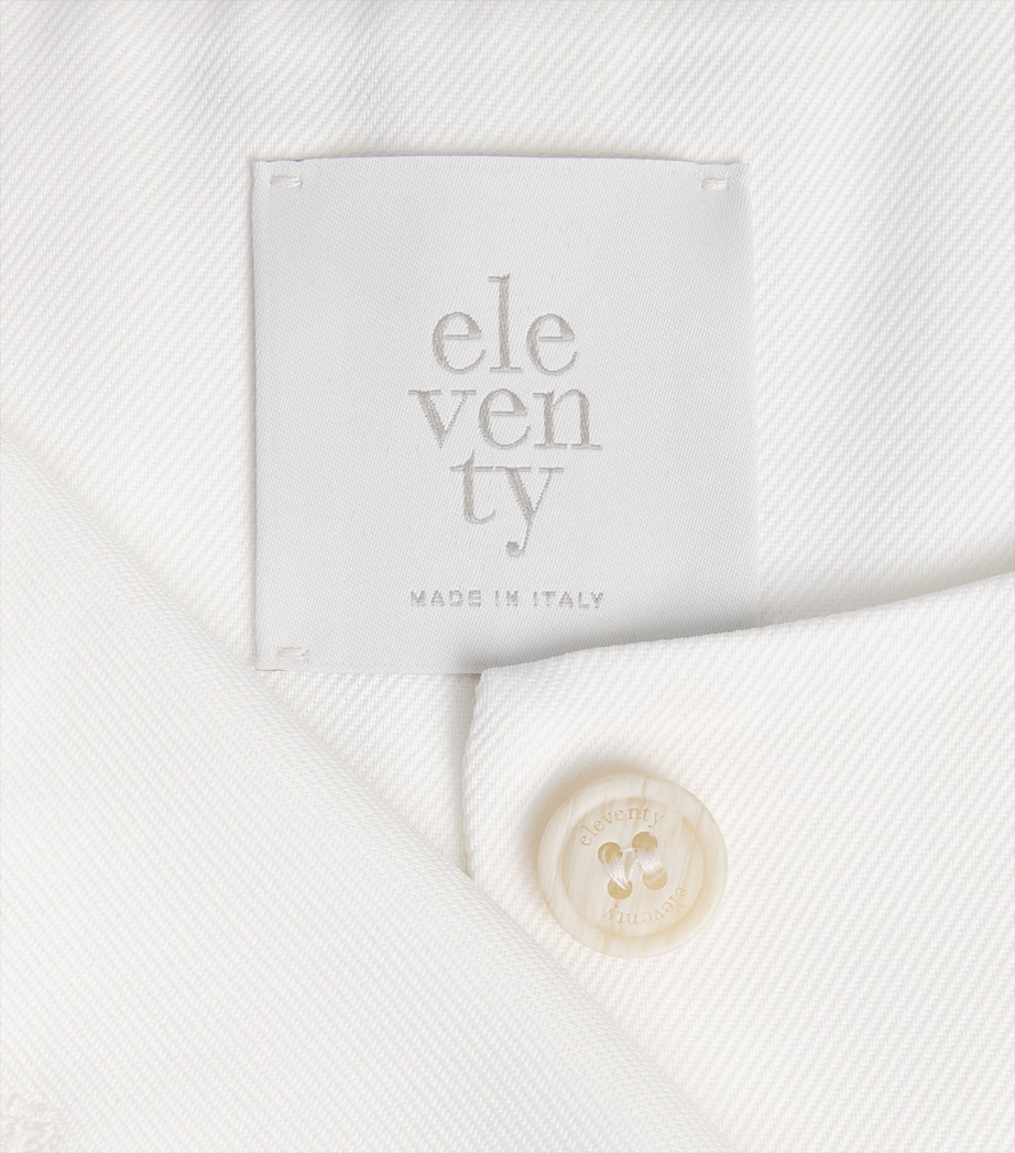 Eleventy Womens Twill Waistcoat Bianco Image 6