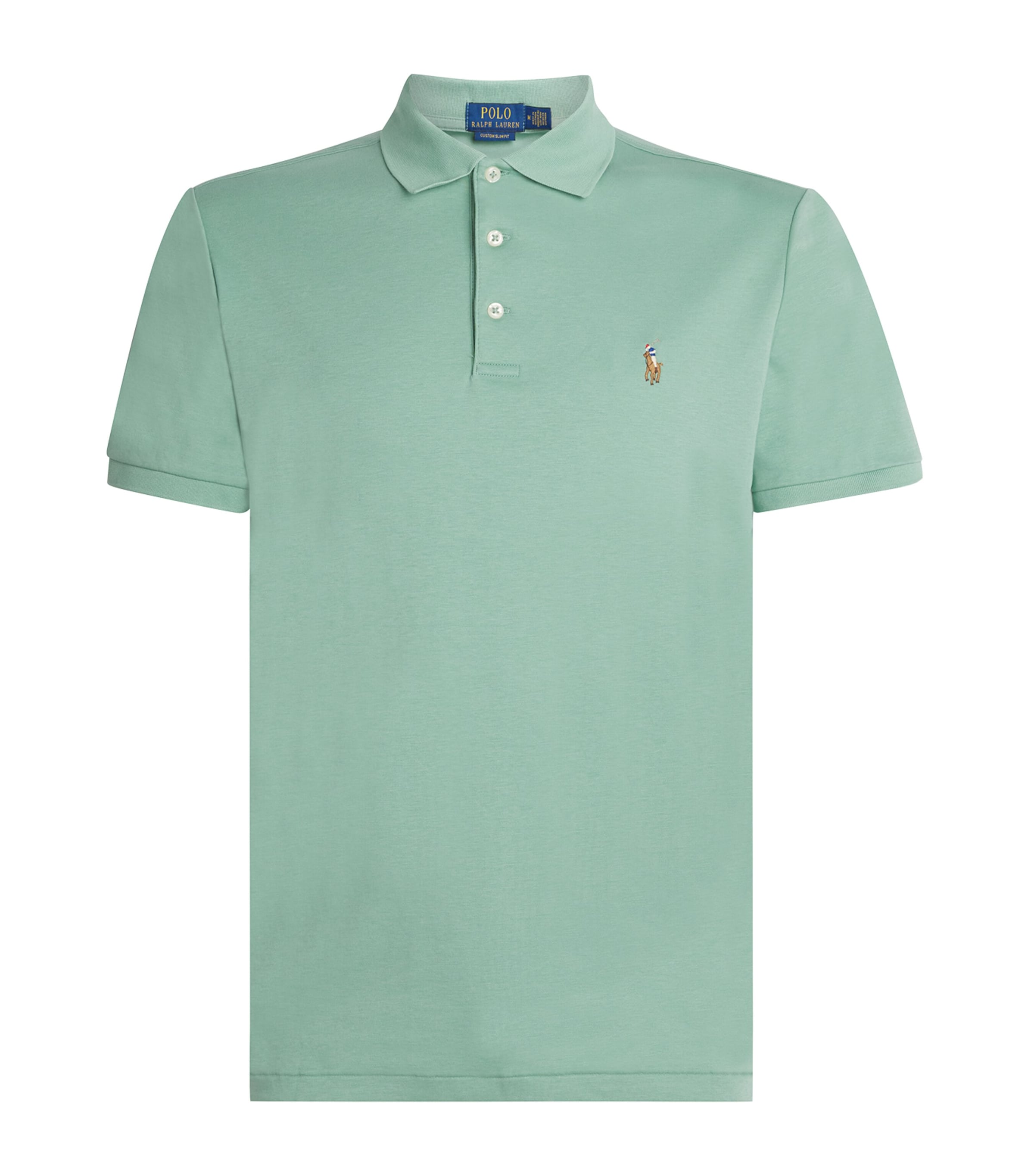 Pima Cotton Slim Polo Shirt FADED MINT Image 1
