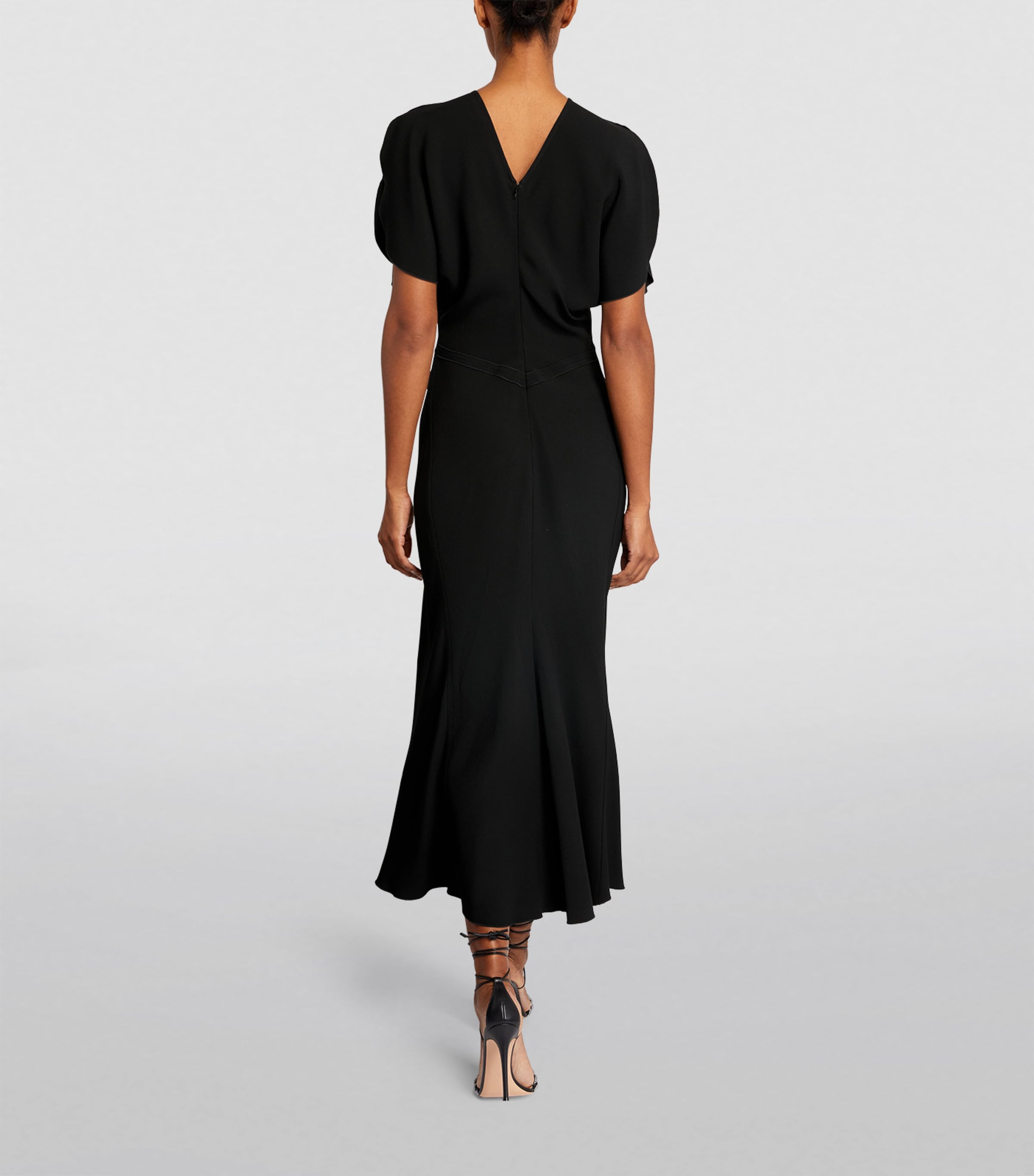 Victoria Beckham Womens Gathered Midi Dress Black Image 3