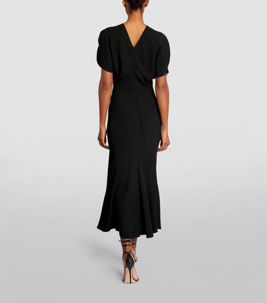 Gathered Midi Dress BLACK Image 3