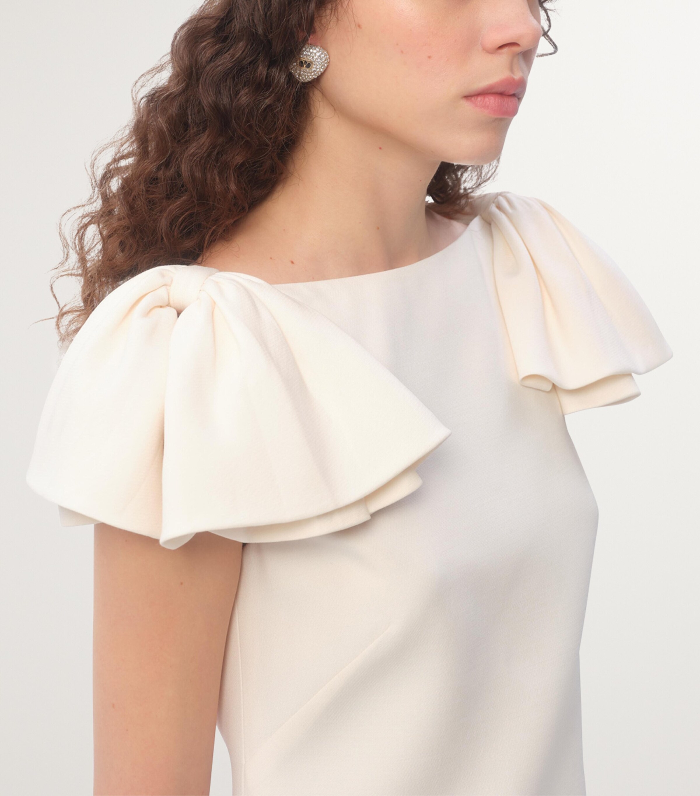 Crystal Heart VLogo Clip-On Earrings RG5 Image 4