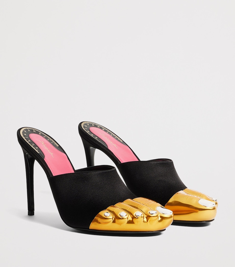 Schiaparelli Trompe-l'Oeil Heeled Mules 105 Black Image 5