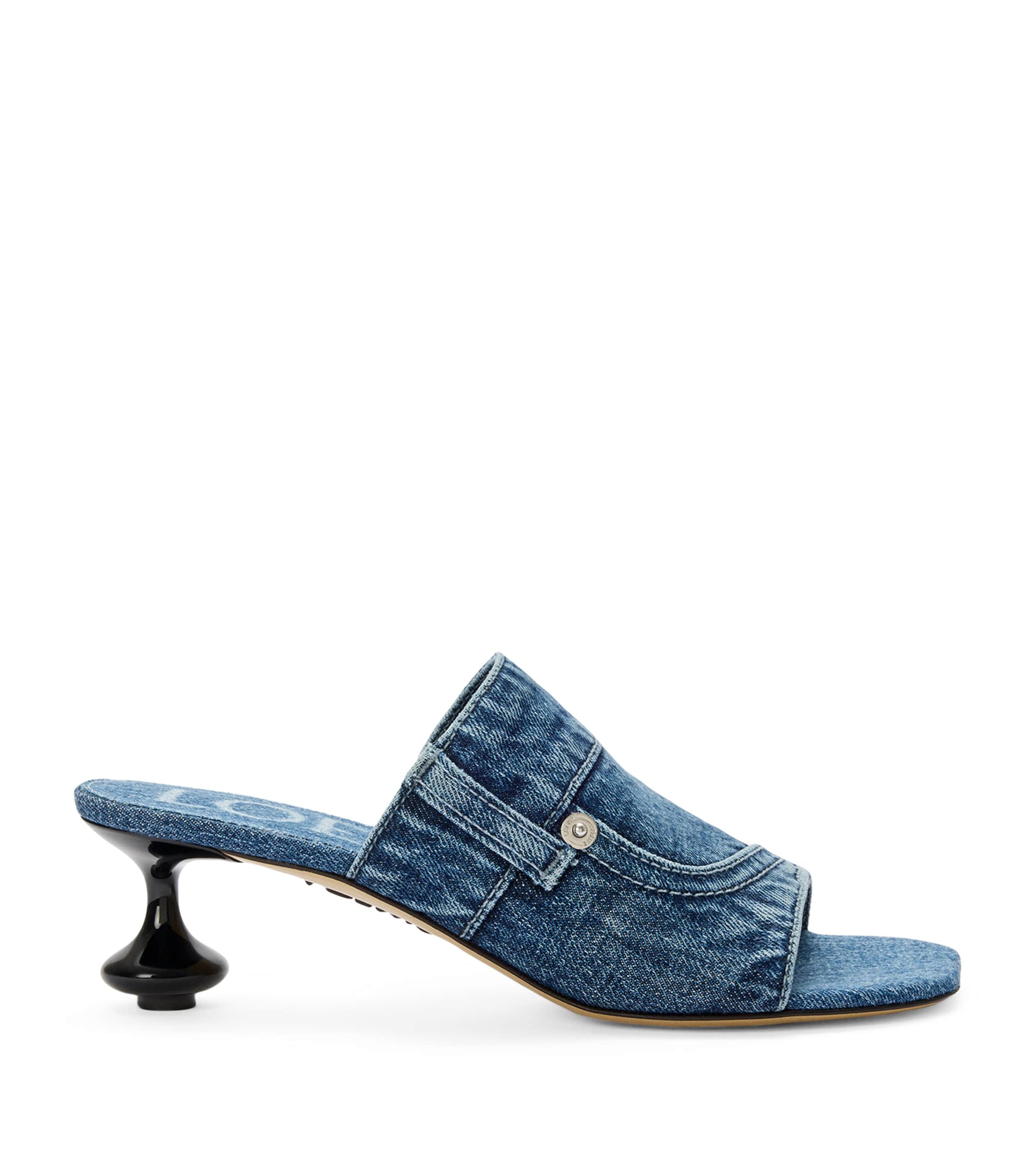 Loewe Denim Toy Panta Mules 45 In Blue