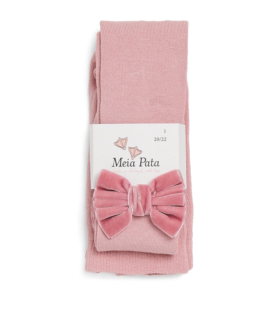 Cotton-Blend Bow Tights 15 BABY PINK Image 1