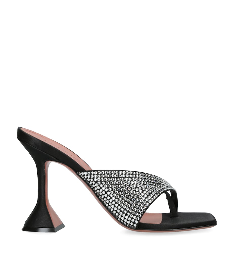 Satin Shiona Mules 95 BLK/WHITE Image 1