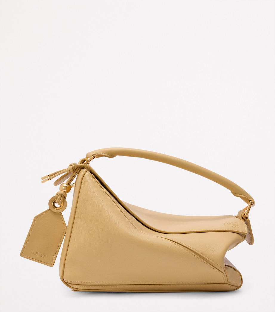 Small Leather Featherlight Puzzle Top-Handle Bag YELLOW Image 3