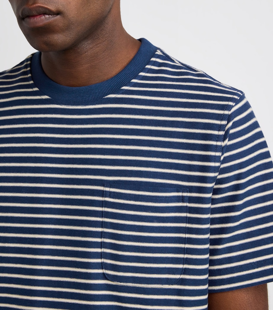 Cotton Frensham Stripe T-Shirt DARK DENIM Image 6