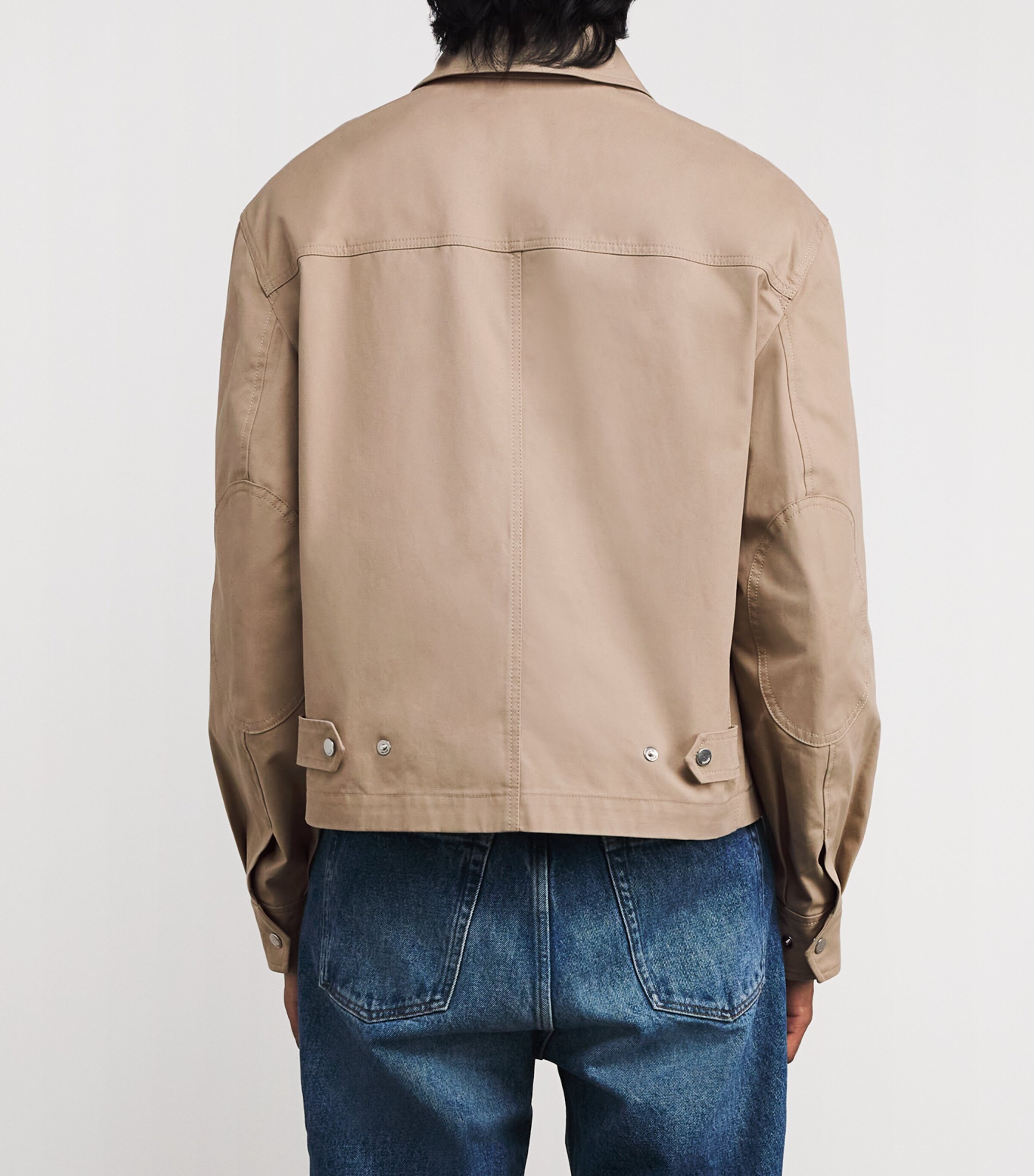AMI Paris Mens Cotton Gabardine Jacket Cafe Creme Image 4