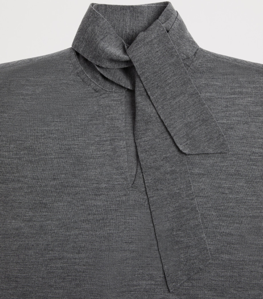 Valentino Womens Wool Tie-Neck Sweater Image 8