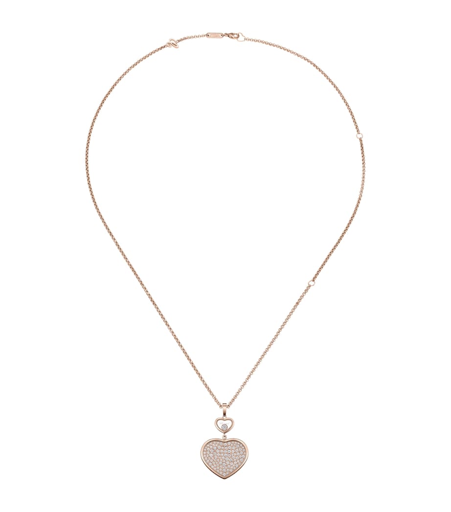 Rose Gold and Diamond Happy Hearts Pendant Necklace 18K ROSE GOLD Image 1