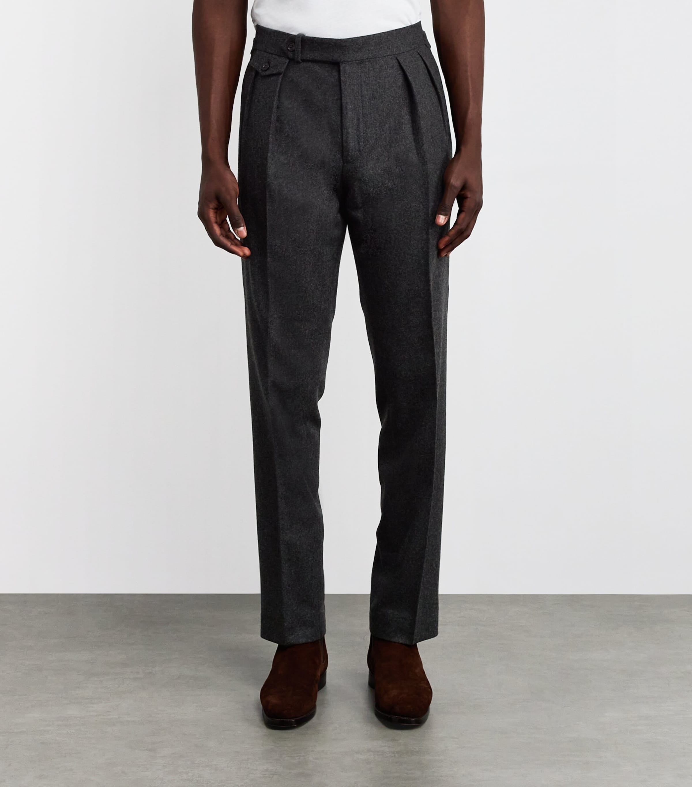 パンツ 90-00s PoloRalphLauren wool drape slacks Vintage 90's Ralph Lauren Purple Label Pants Black Wool Striped