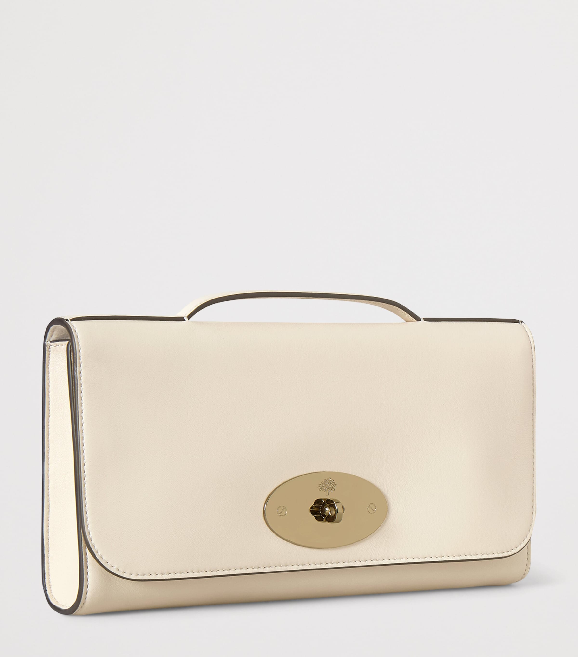 Mulberry Leather Lily Clutch Bag Eggshell Image 3