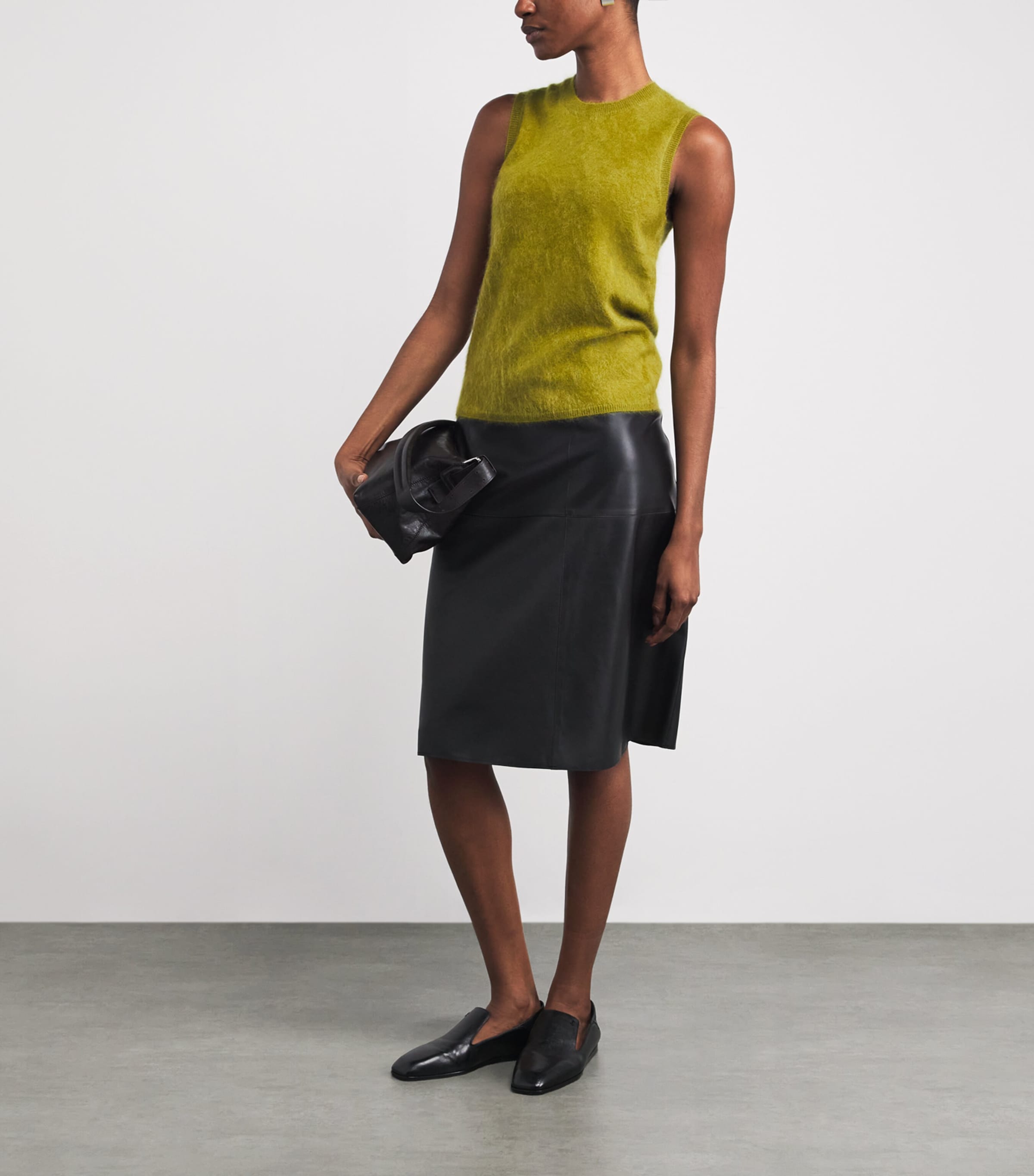 Brushed Cashmere Sweater Vest 2KF-DARK PEAR Image 2