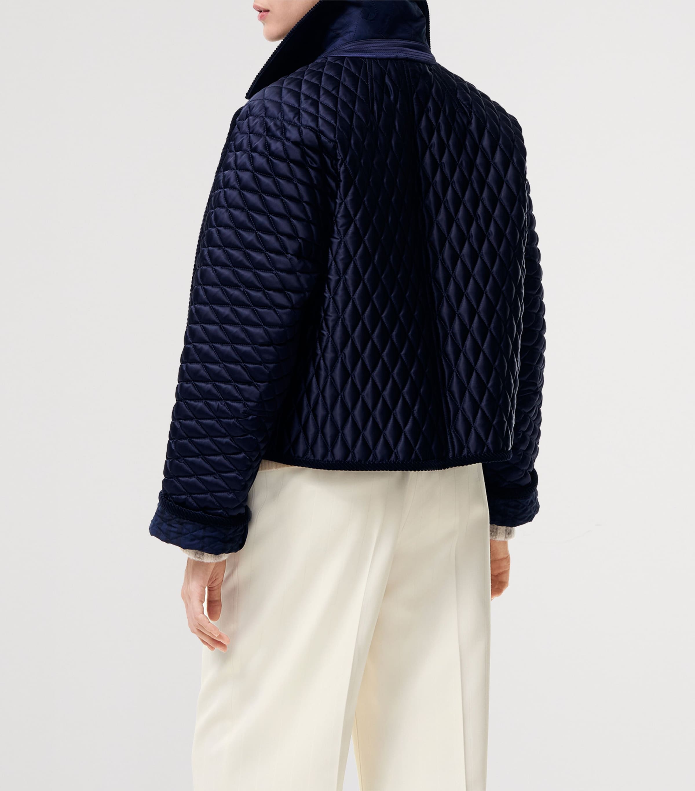 Burberry Womens Quilted Cropped Jacket Storm Image 3