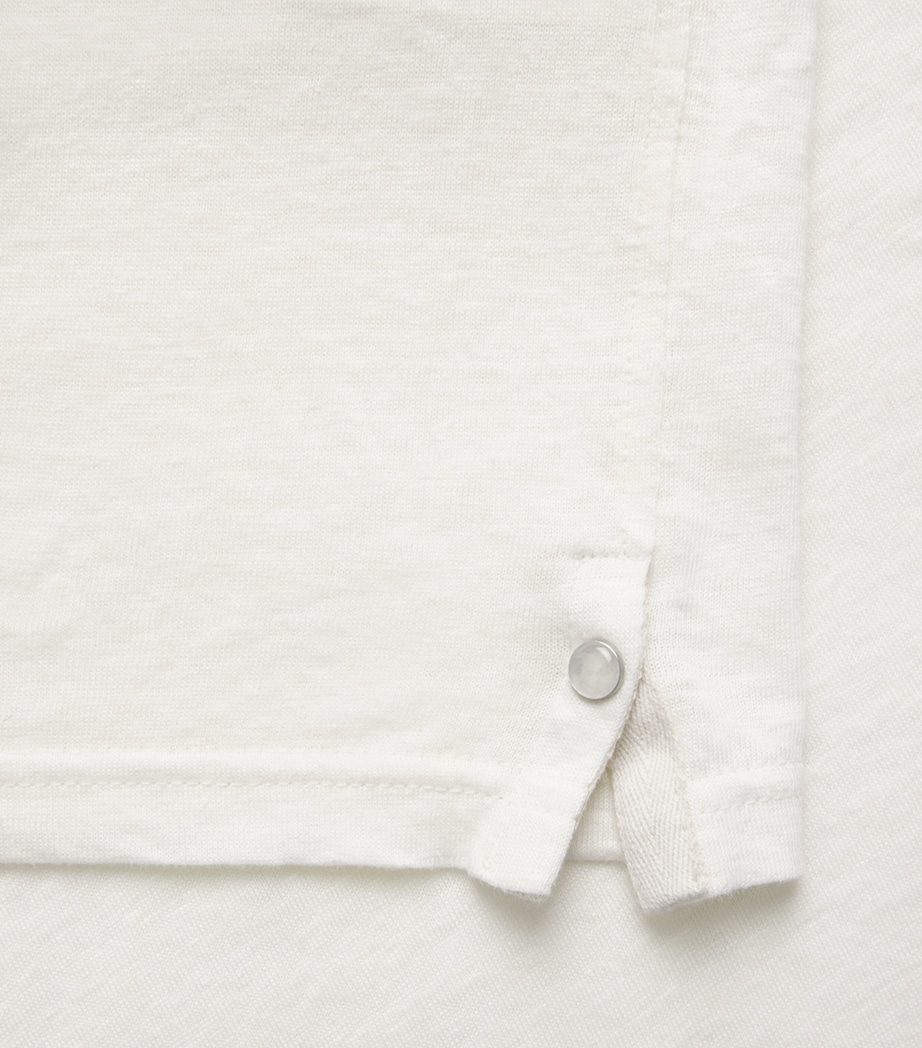 GOD'S TRUE CASHMERE Mens Linen Signature T-Shirt Moonstone Image 6