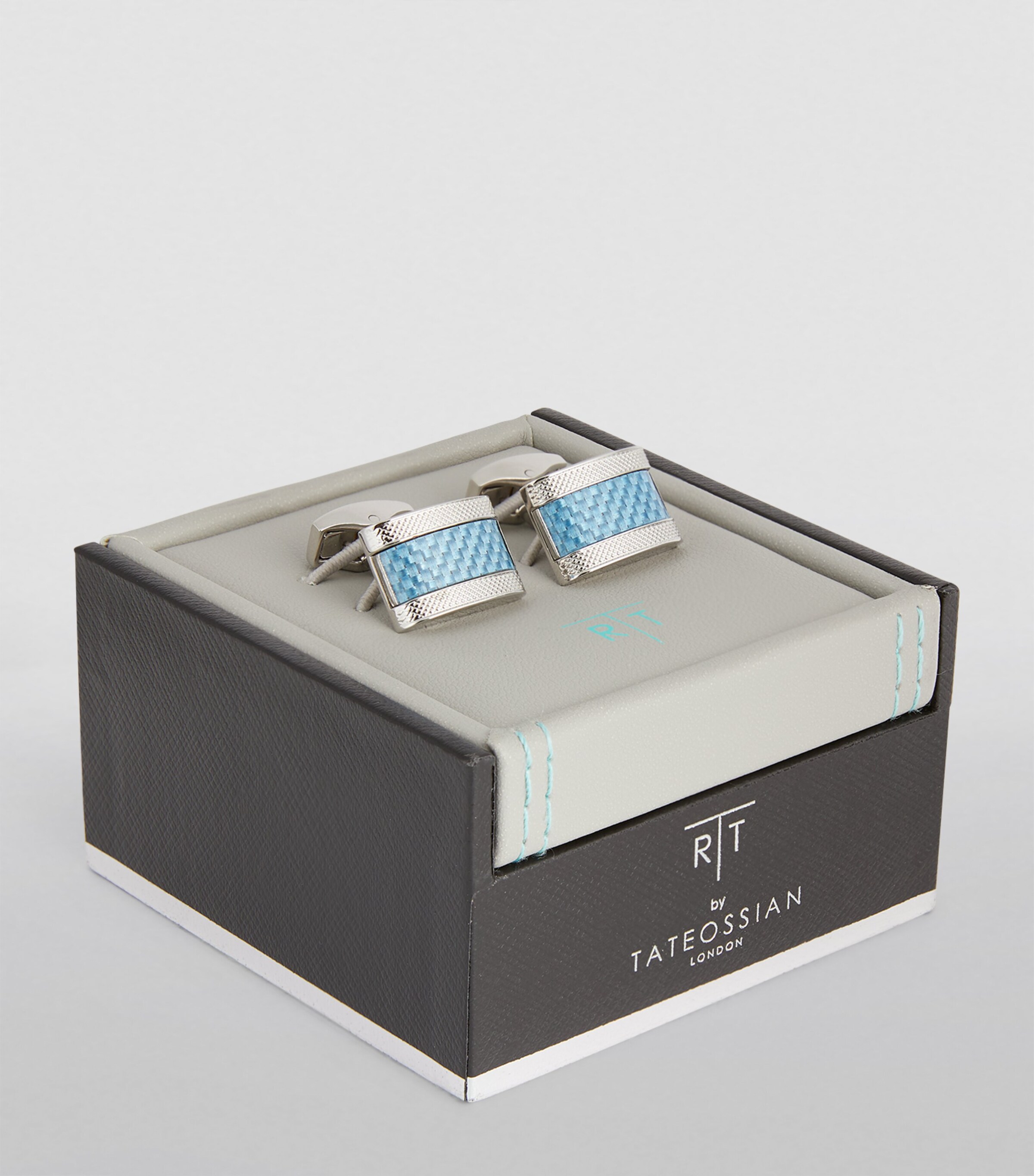 Palladium-Plated D-Shaped Cufflinks SILVER Image 2