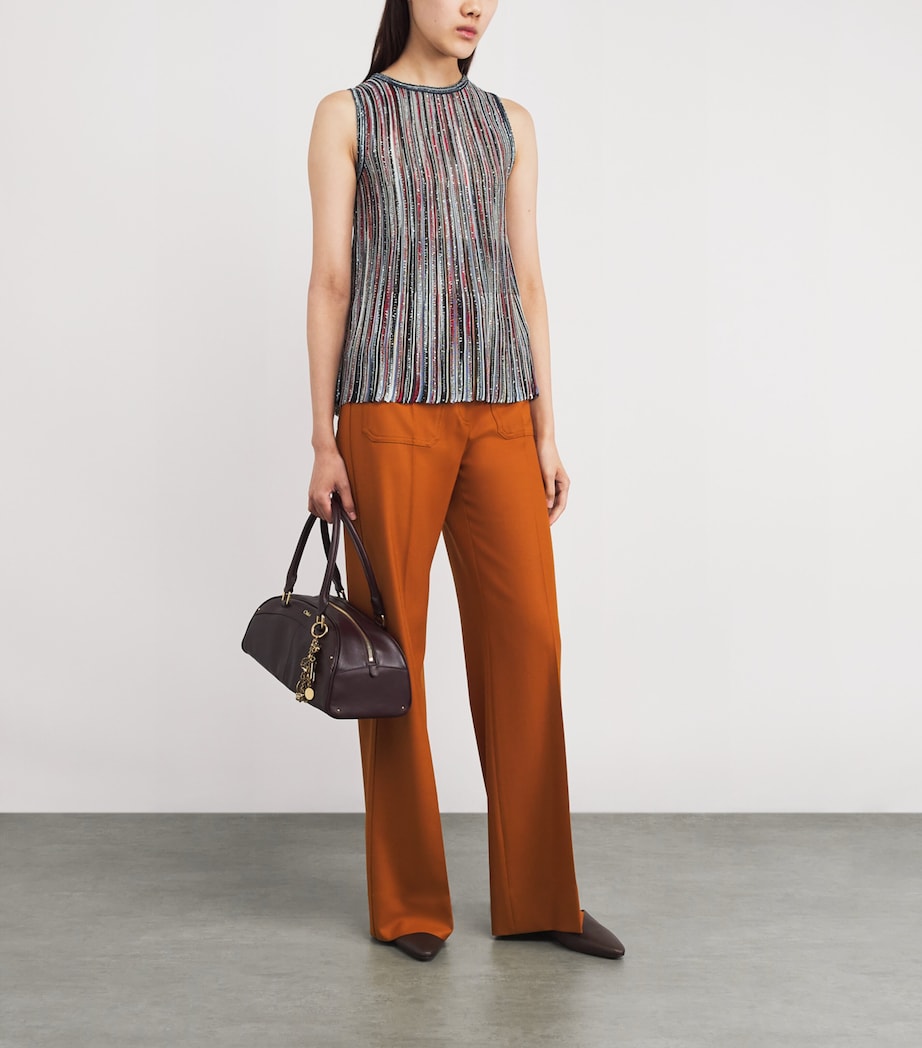 Lamé Embellished Tank Top SMSMB DARK RED/BLU Image 2