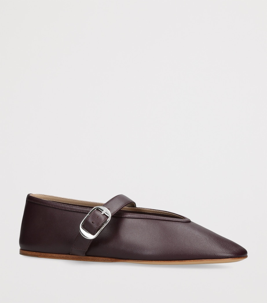 Le Monde Beryl Leather Stella Flats Wine Image 3