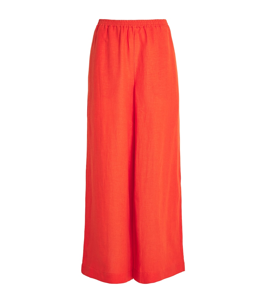 Eres Womens Linen Wide-Leg Trousers Rooibos Image 1