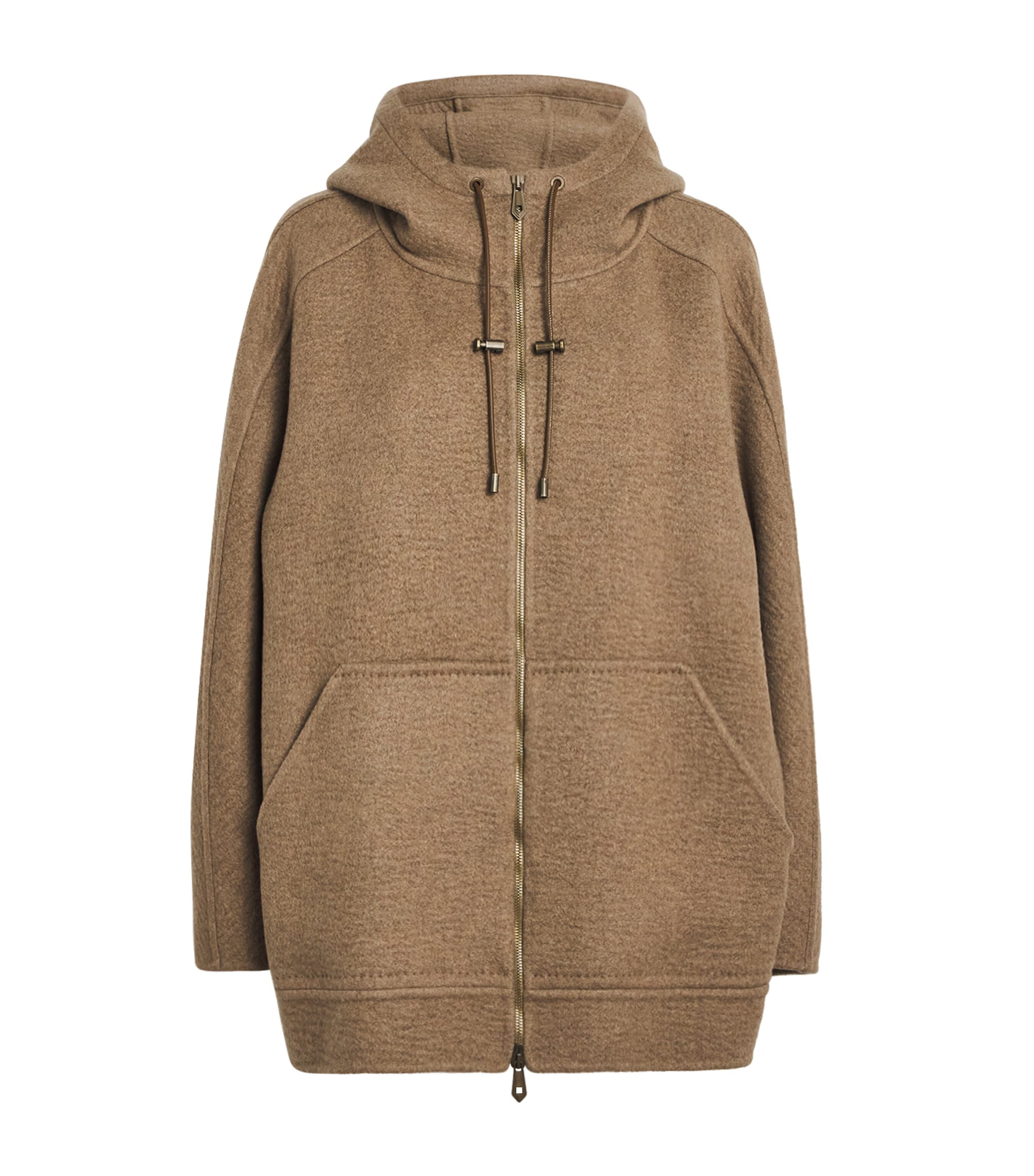 Max Mara Cashmere Sweatshirt Coat In Sand