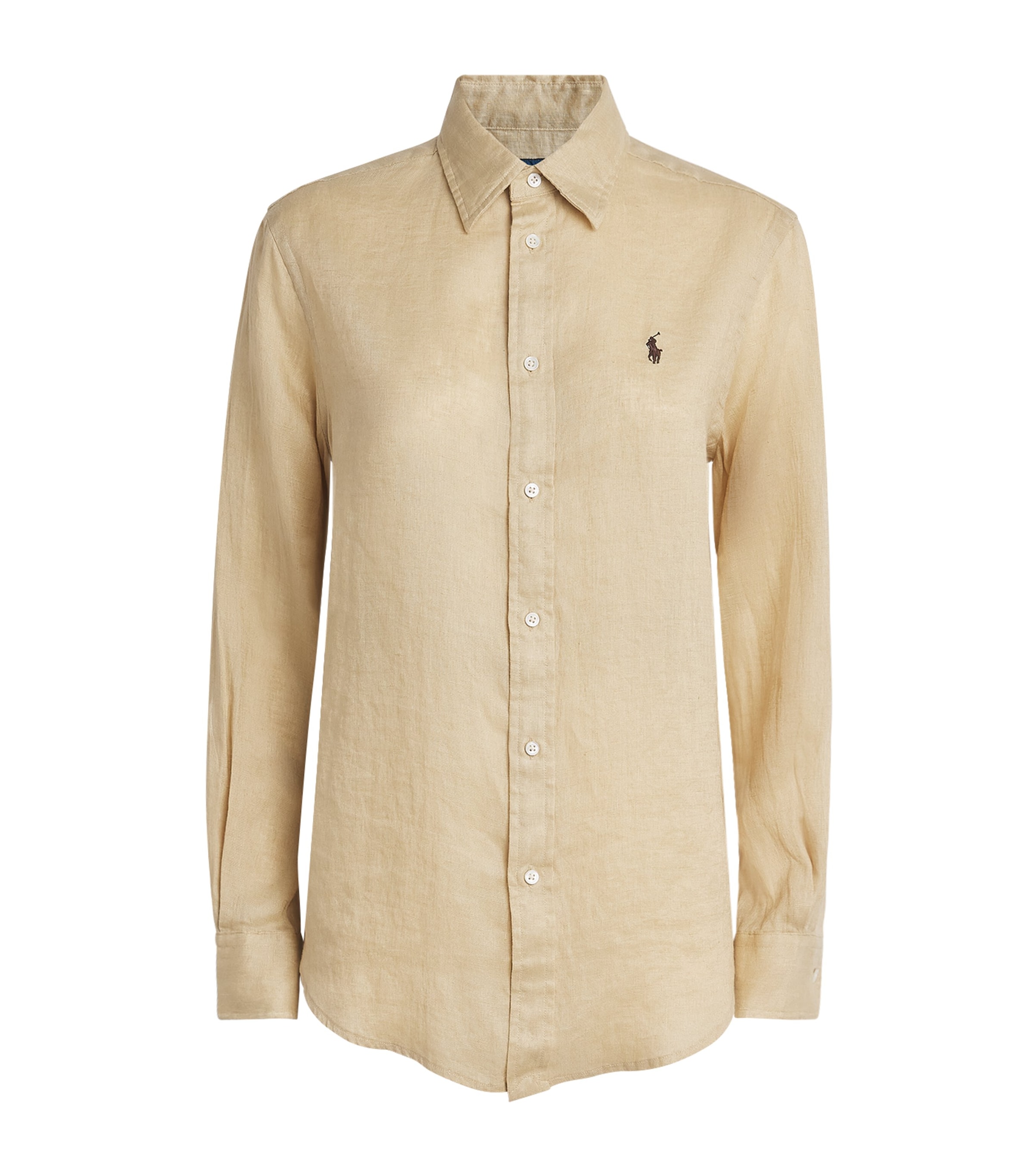 Polo Ralph Lauren Womens Cotton Classic-Fit Polo Pony Shirt Dune Tan Image 1