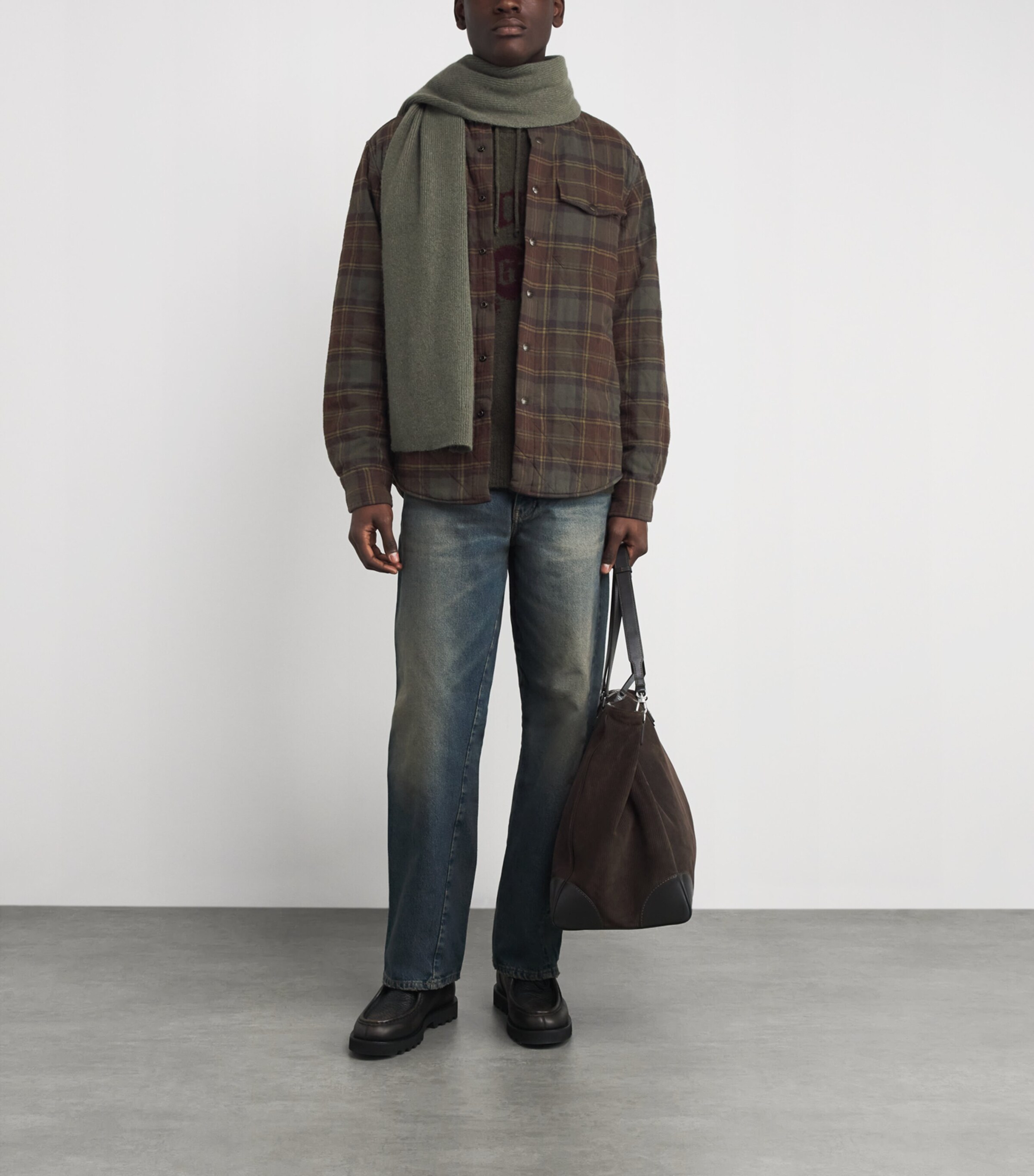 Polo Ralph Lauren Mens Cotton Check Overshirt Green Image 2