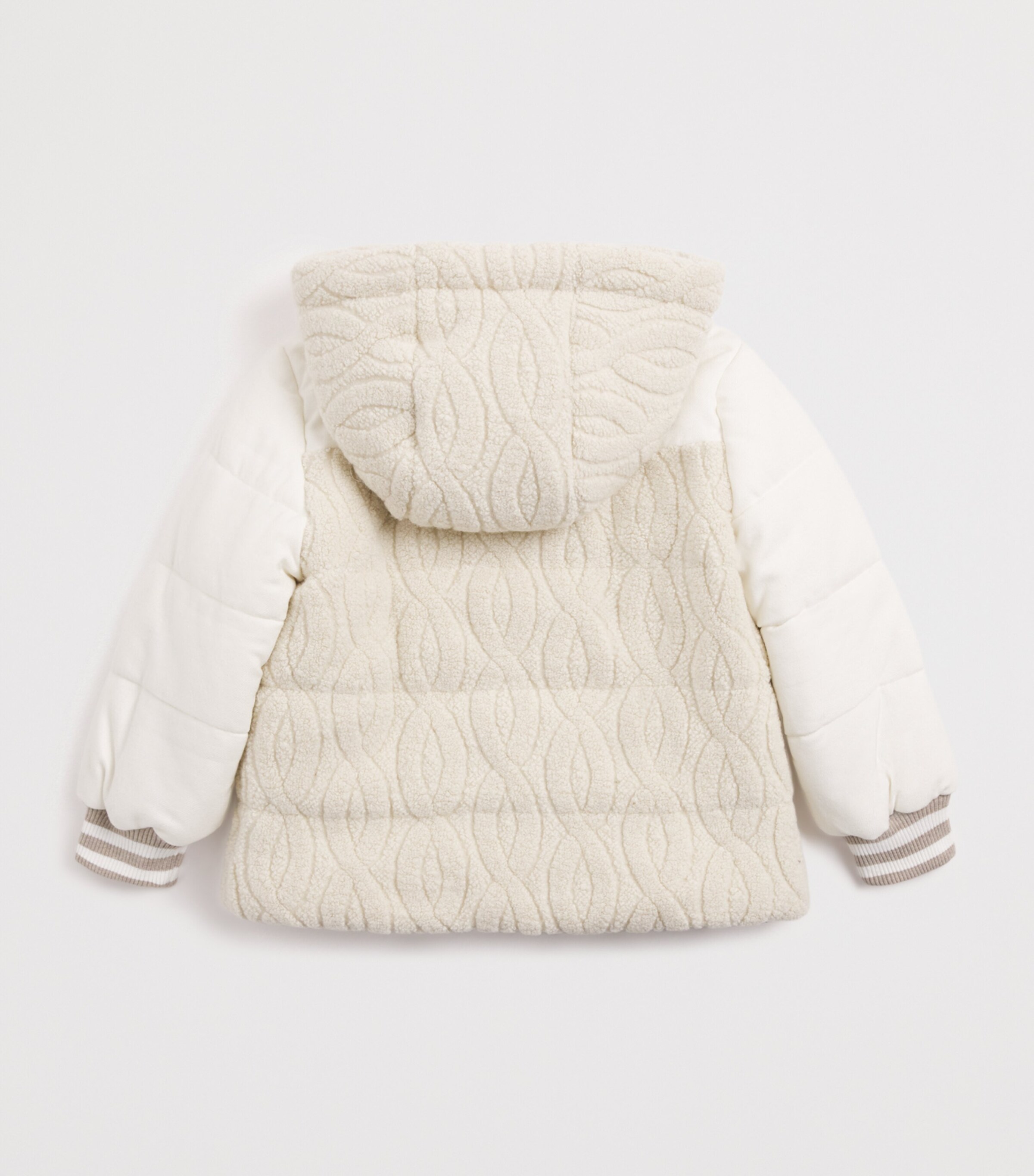 Wool-Blend Fleece Puffer Coat (2-16 Years) 101BGIVORY/BEIGE Image 2