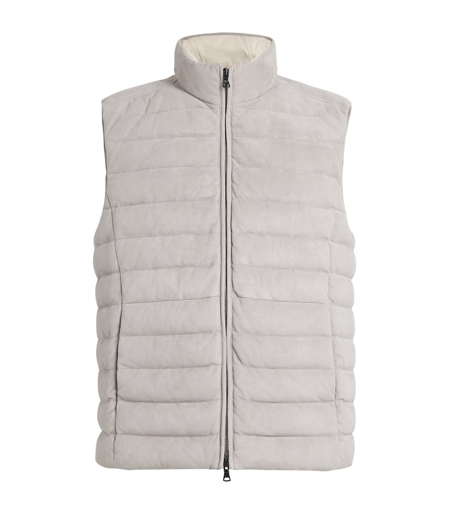 Paul & Shark Mens Down Suede Gilet Image 1