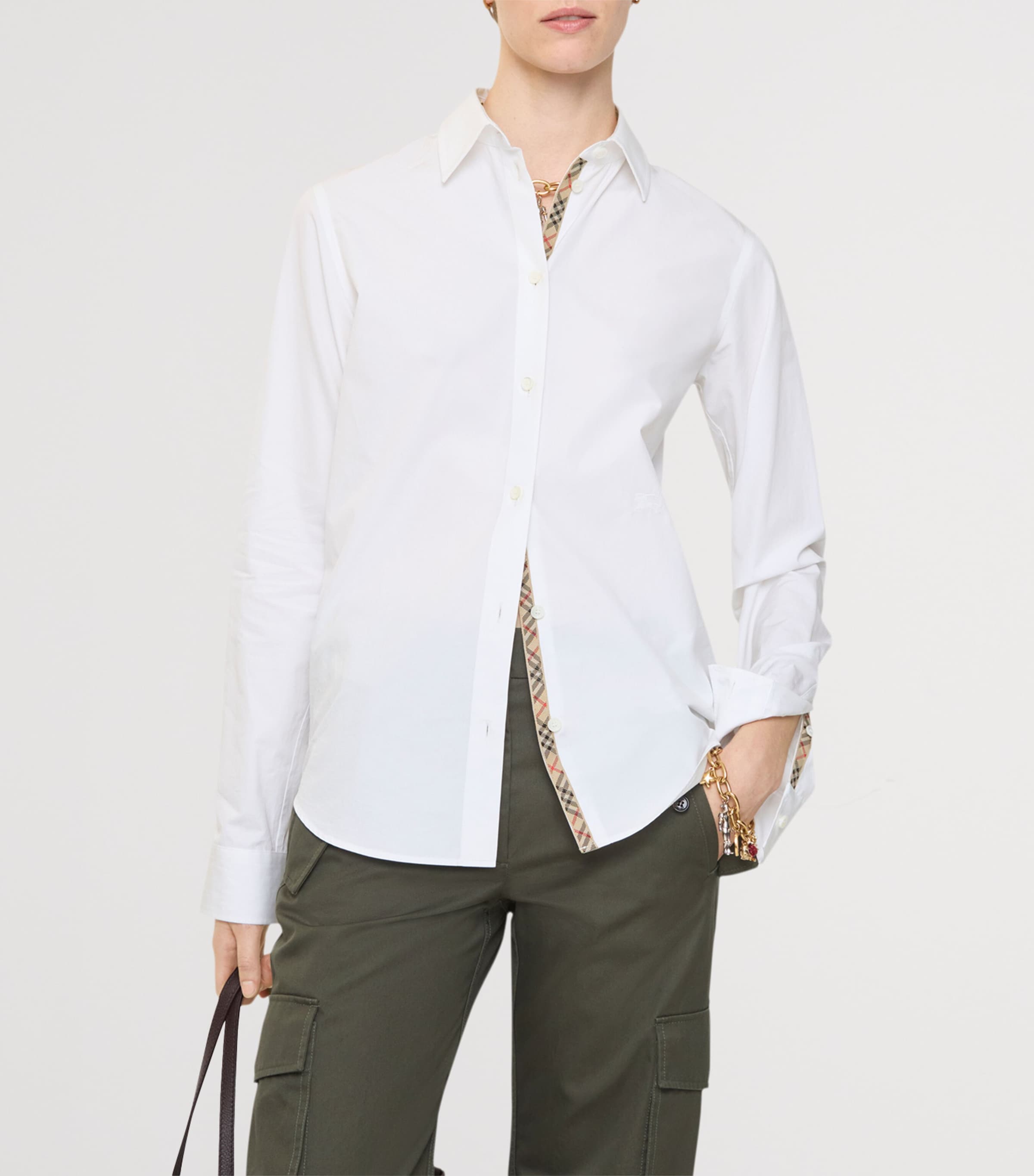 Cotton Poplin EKD-Embroidered Formal Shirt WHITE Image 2